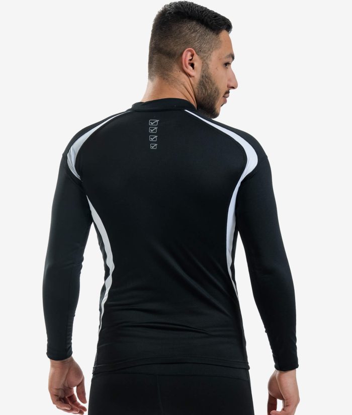 RUNNING LONG T-SHIRT GIVOVA NERO Tessuto Tecnico Unisex Maglia Sportiva Maniche Lunghe T-Shirt Bicolore Con Zip Da Ginnastica GIOSAL