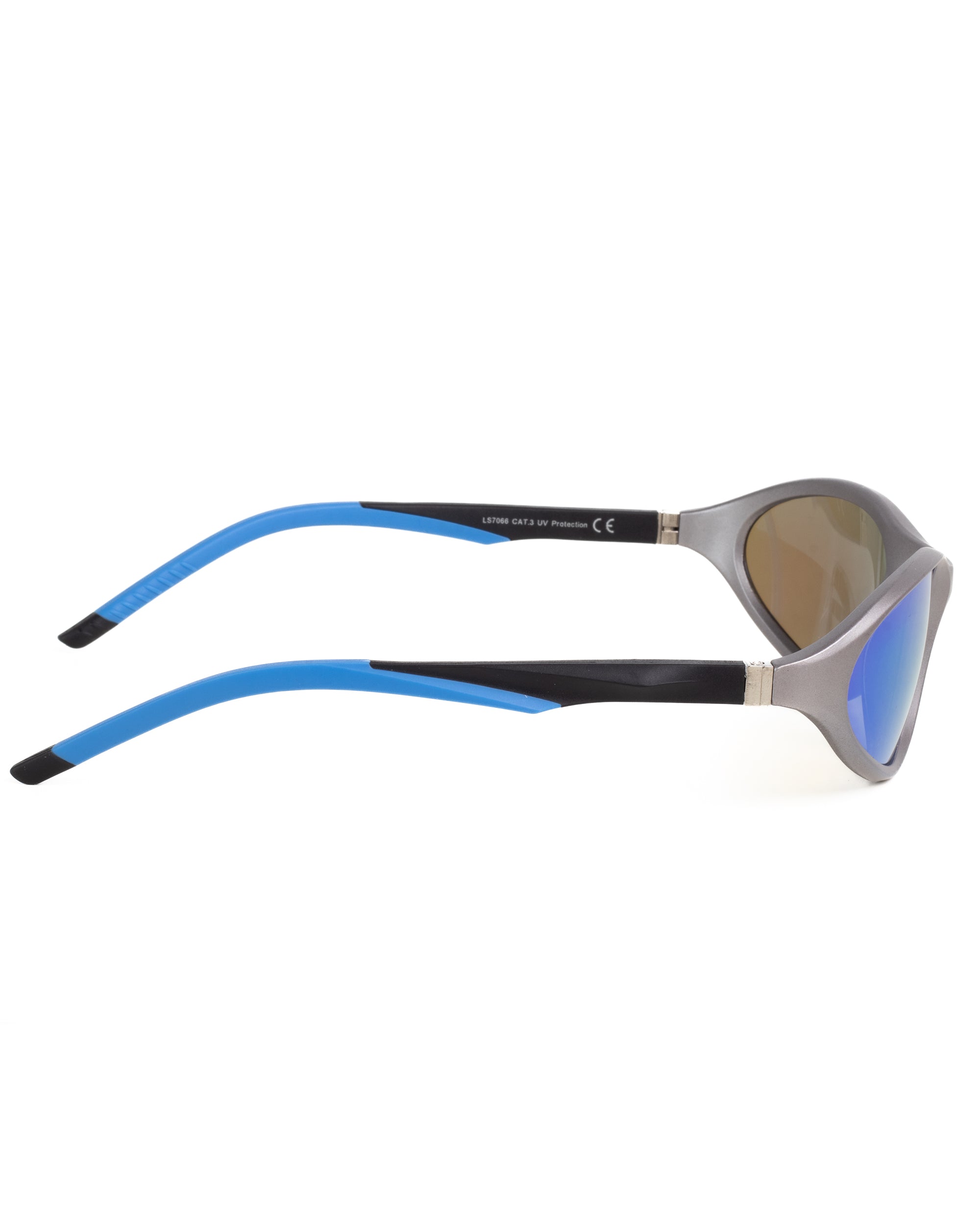 Occhiali da Sole Sportivo Unisex Casual Sunglasses Uomo Donna Montatura Curva Silver Lenti Specchiate GIOSAL-OC1070A