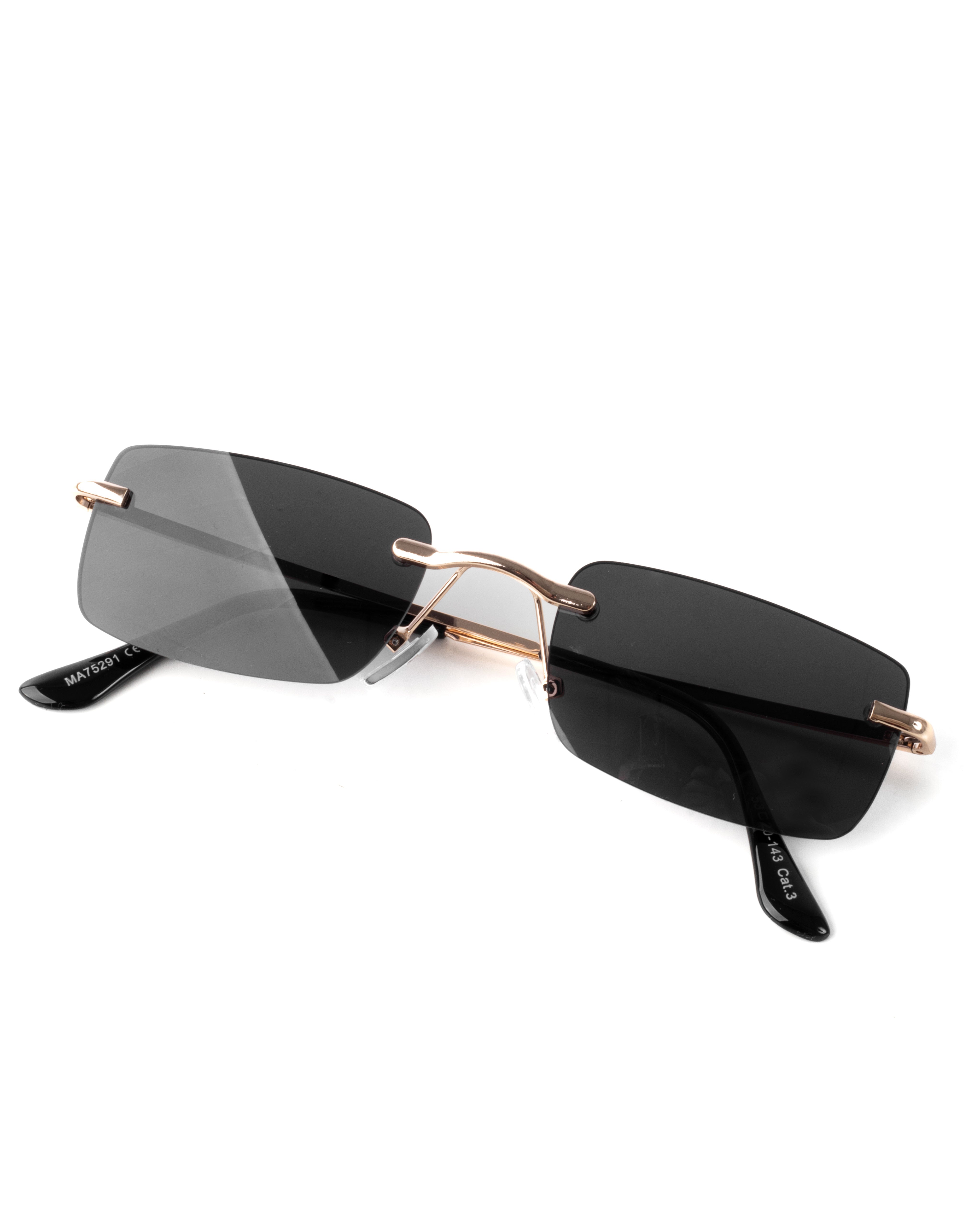 Unisex-Sonnenbrille für Herren, quadratische Gläser, lässig, schmal, schwarz, GIOSAL-OC1081A