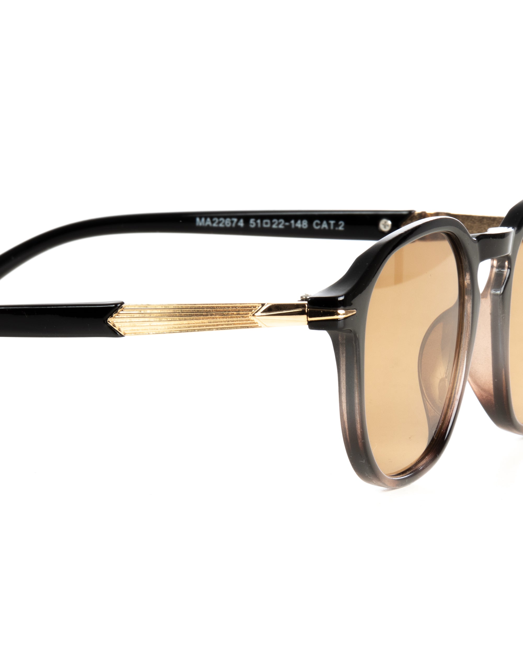 Occhiali da sole uomo unisex lenti amber cerniere dorate GIOSAL-OC1100A