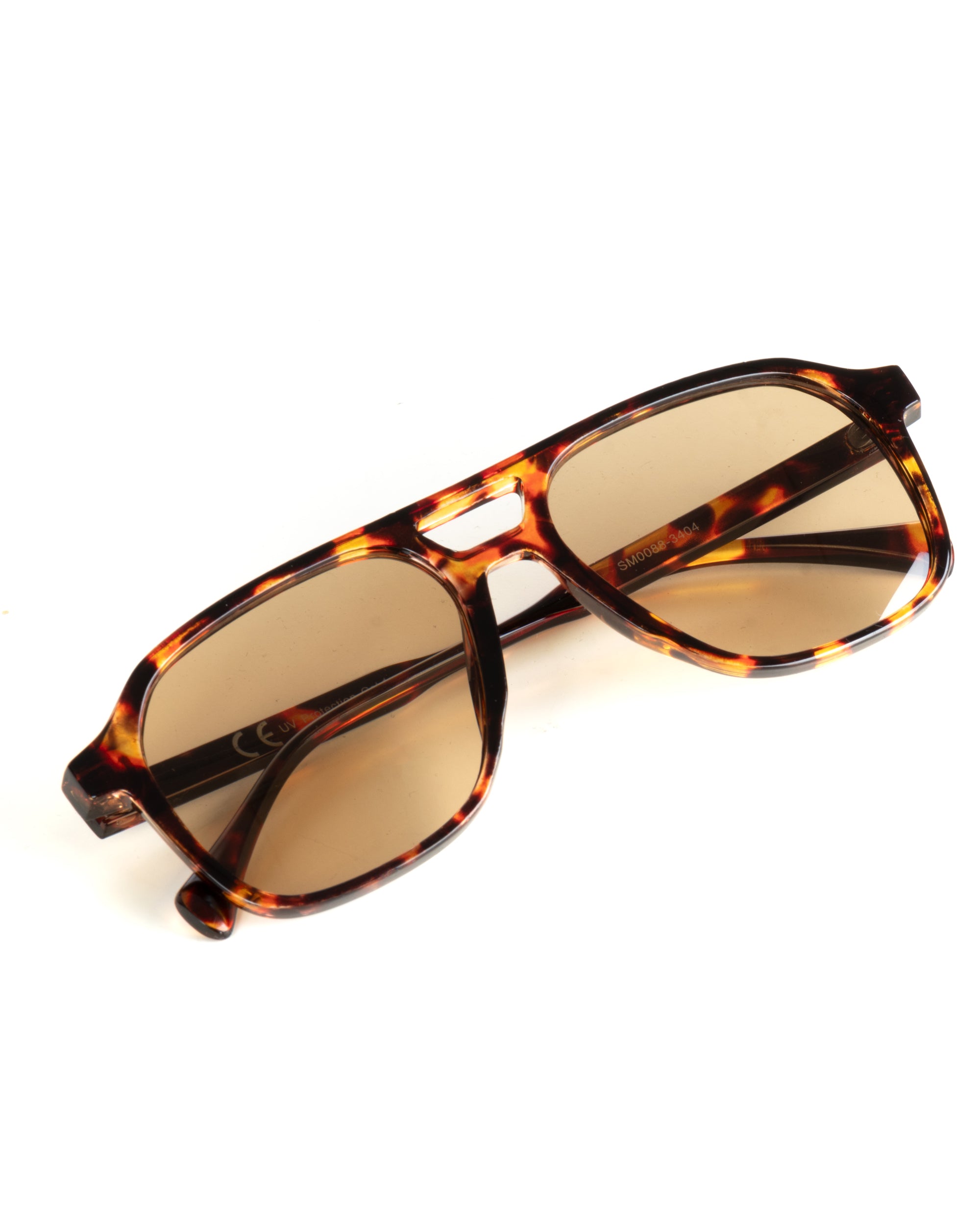 Occhiali da sole uomo unisex aviator squadrato oversize tartaruga doppio ponte lenti fumè tortora GIOSAL-OC1103A
