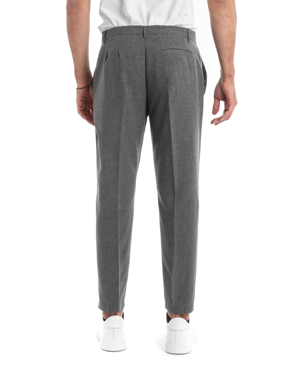 Abito Uomo Monopetto Completo Viscosa Grigio Sartoriale Giacca Pantaloni Elegante Casual GIOSAL-OU2118A