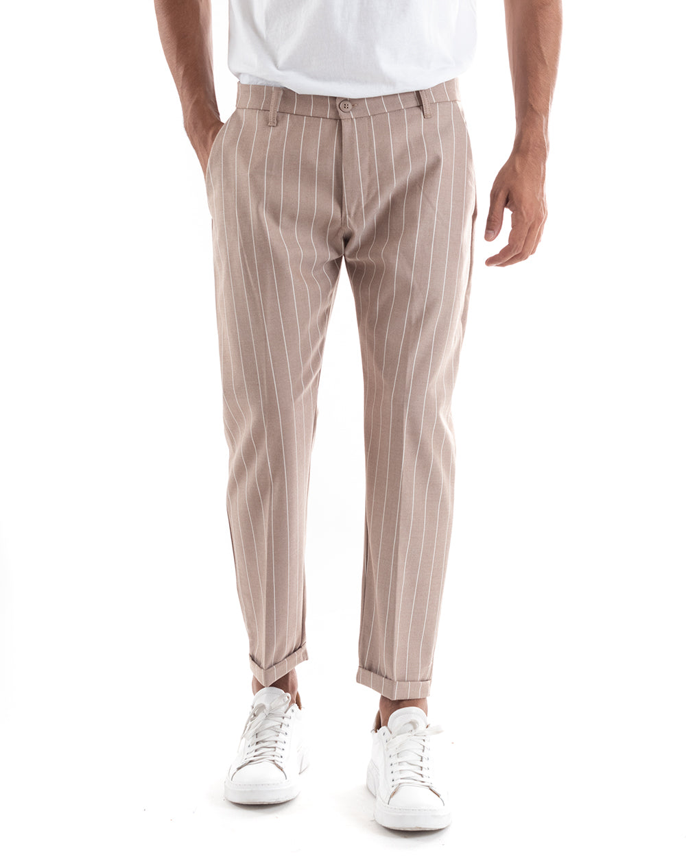 Abito Uomo Doppiopetto Vestito Viscosa Completo Giacca Pantaloni Camel Elegante Cerimonia GIOSAL-OU2155A