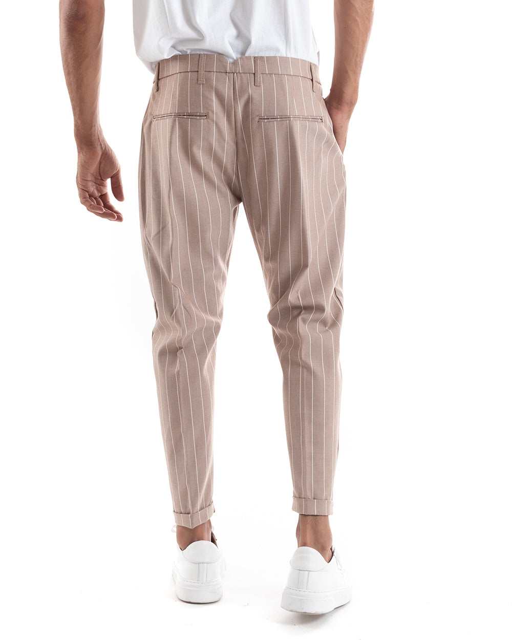 Abito Uomo Doppiopetto Vestito Viscosa Completo Giacca Pantaloni Camel Elegante Cerimonia GIOSAL-OU2155A