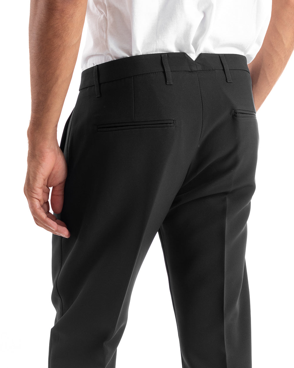 Abito Uomo Doppiopetto Vestito Viscosa Completo Giacca Pantaloni Nero Elegante Cerimonia GIOSAL-OU2162A