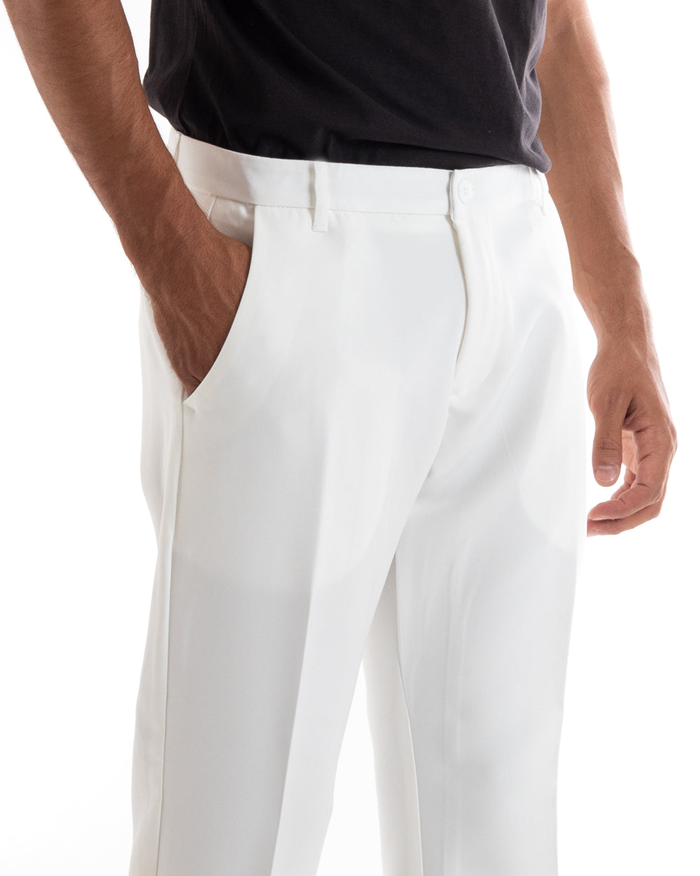 Abito Uomo Doppiopetto Vestito Viscosa Completo Giacca Pantaloni Bianco Sportivo Elegante Cerimonia GIOSAL-OU2171A