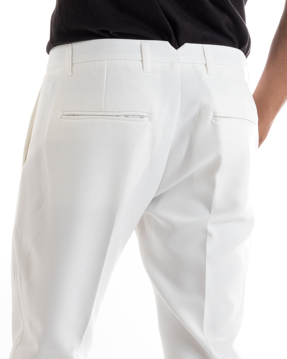 Abito Uomo Doppiopetto Vestito Viscosa Completo Giacca Pantaloni Bianco Sportivo Elegante Cerimonia GIOSAL-OU2171A