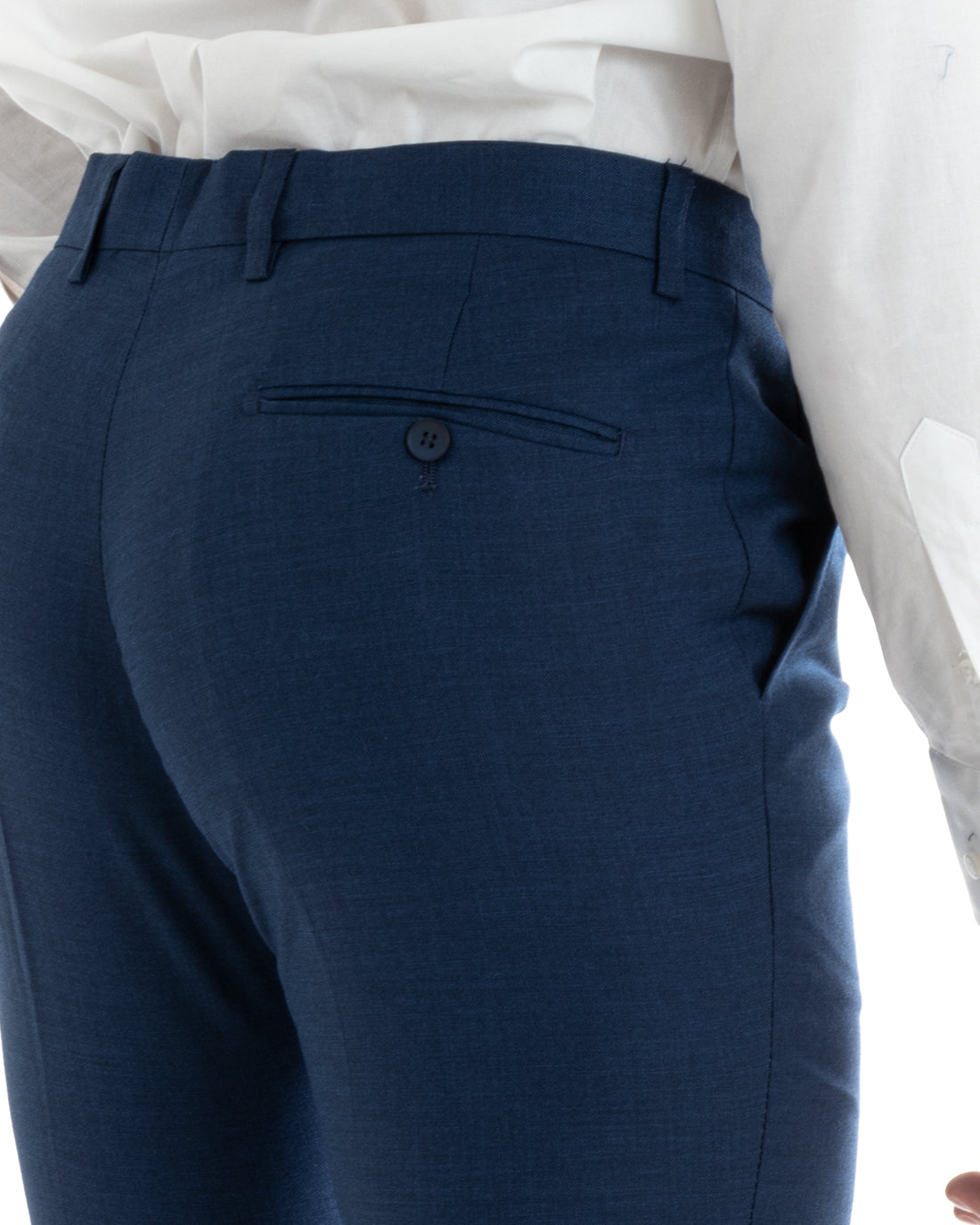 Abito Uomo Monopetto Vestito Viscosa Completo Giacca Pantaloni Blu Melangiato OU2401A