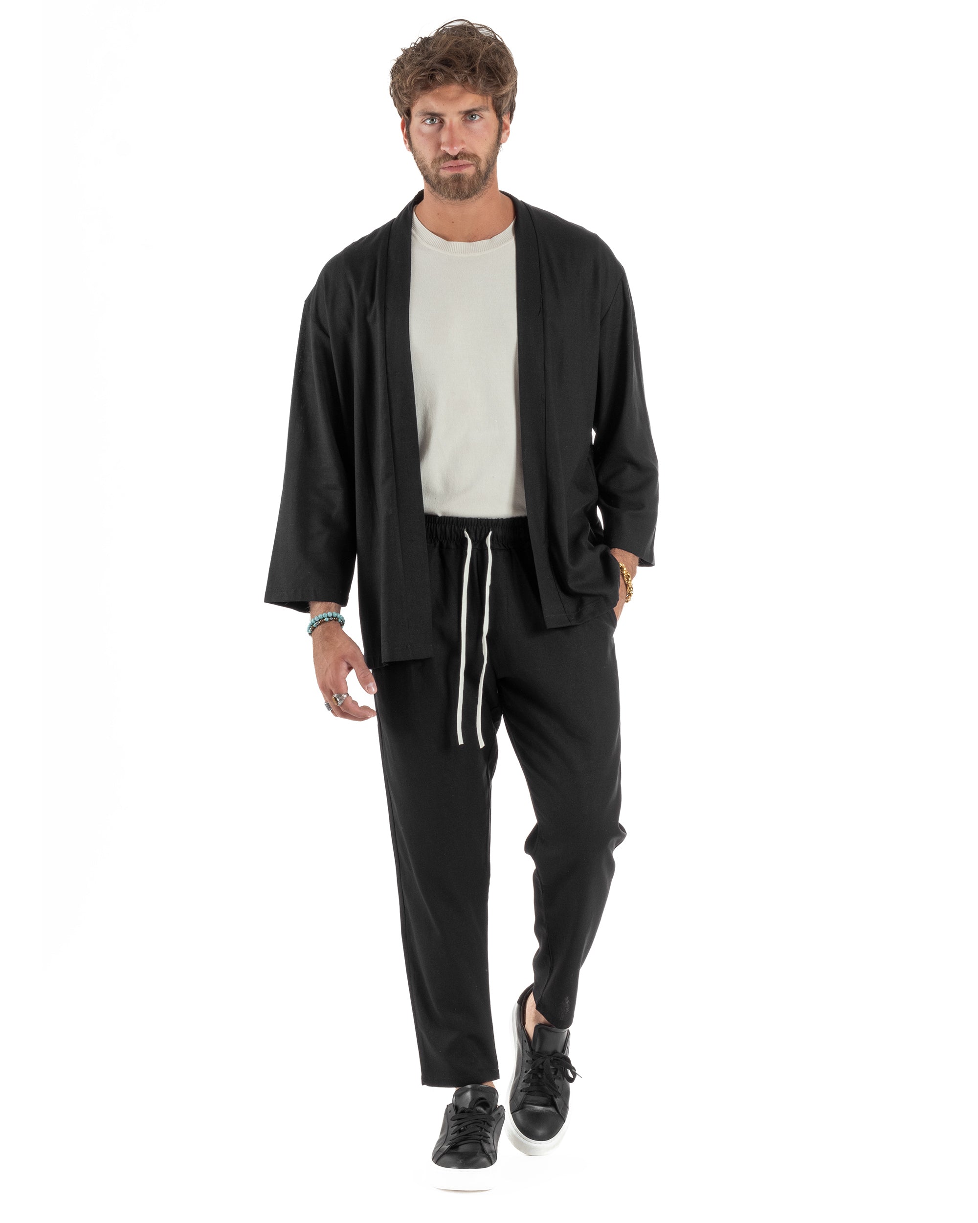 Coordinato Kimono Jogger Lino OU2509A
