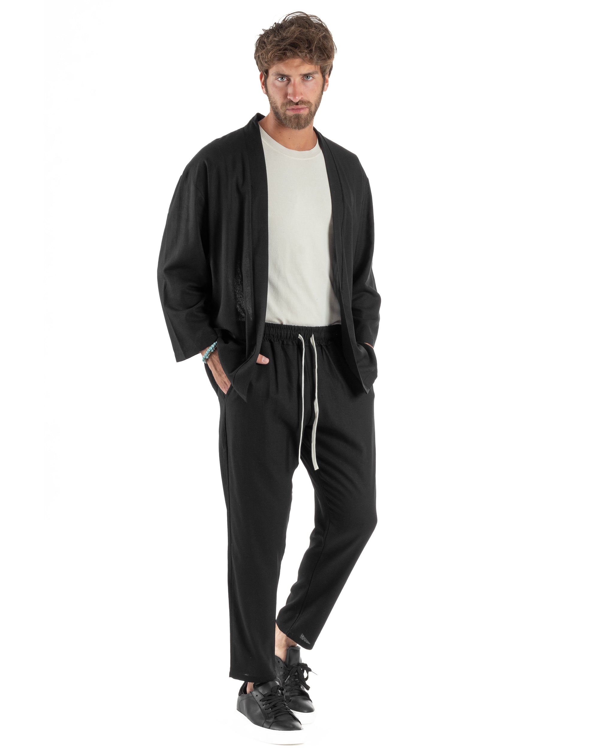 Coordinato Kimono Jogger Lino OU2509A