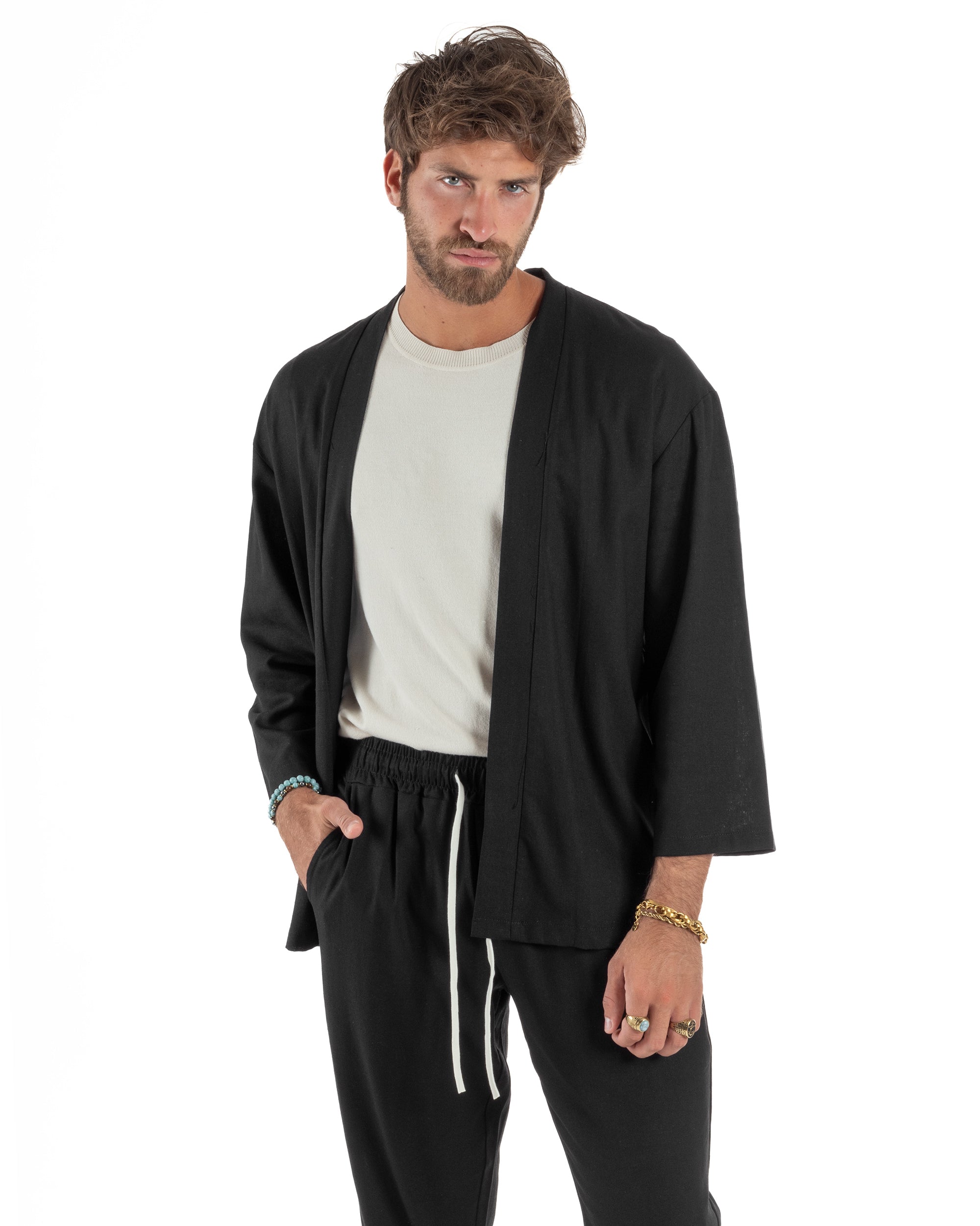 Coordinato Kimono Jogger Lino OU2509A