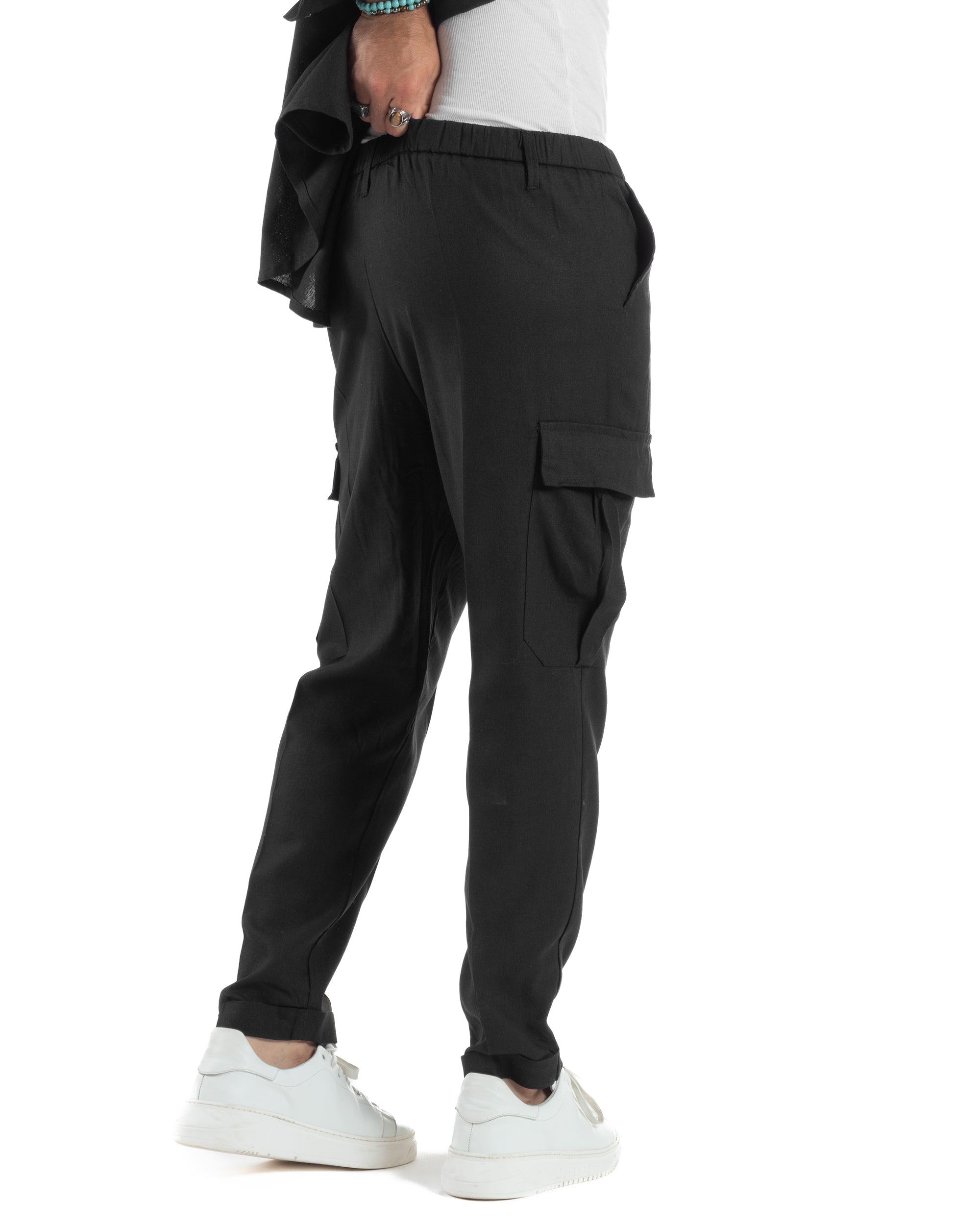 Outfit Camicia Pantaloni Cargo Lino OU2511A