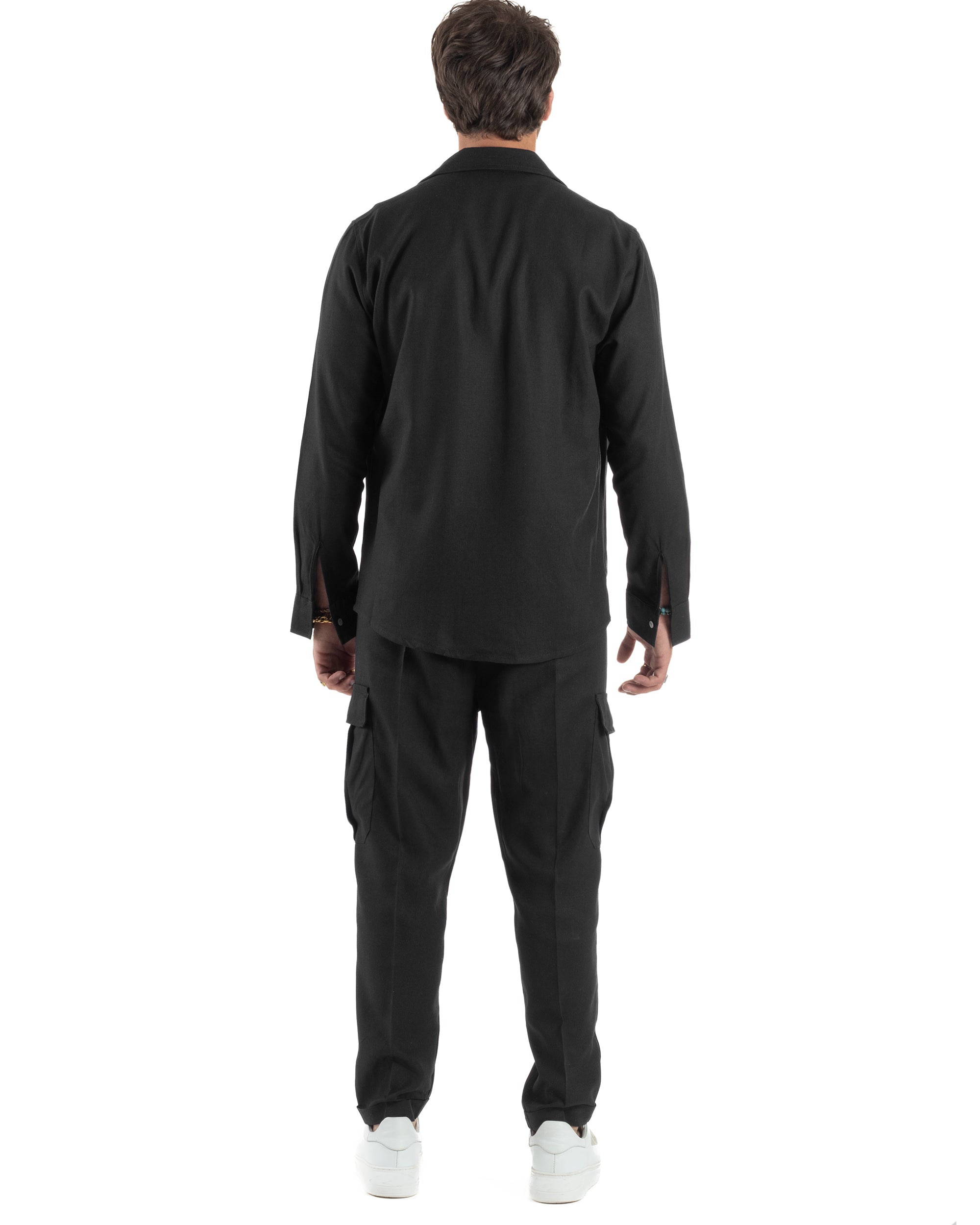 Outfit Camicia Pantaloni Cargo Lino OU2511A