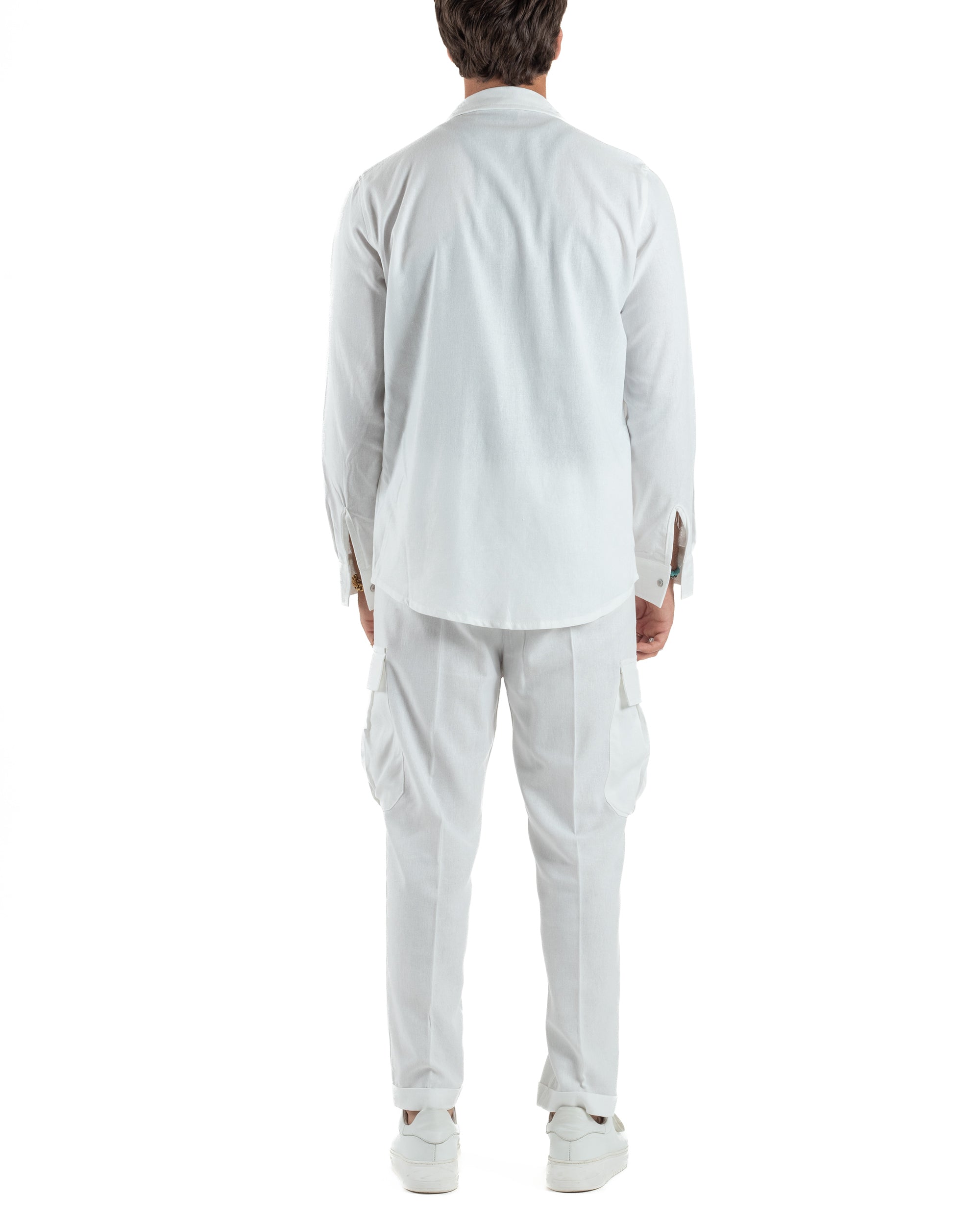 Outfit Camicia Pantaloni Cargo Lino OU2512A