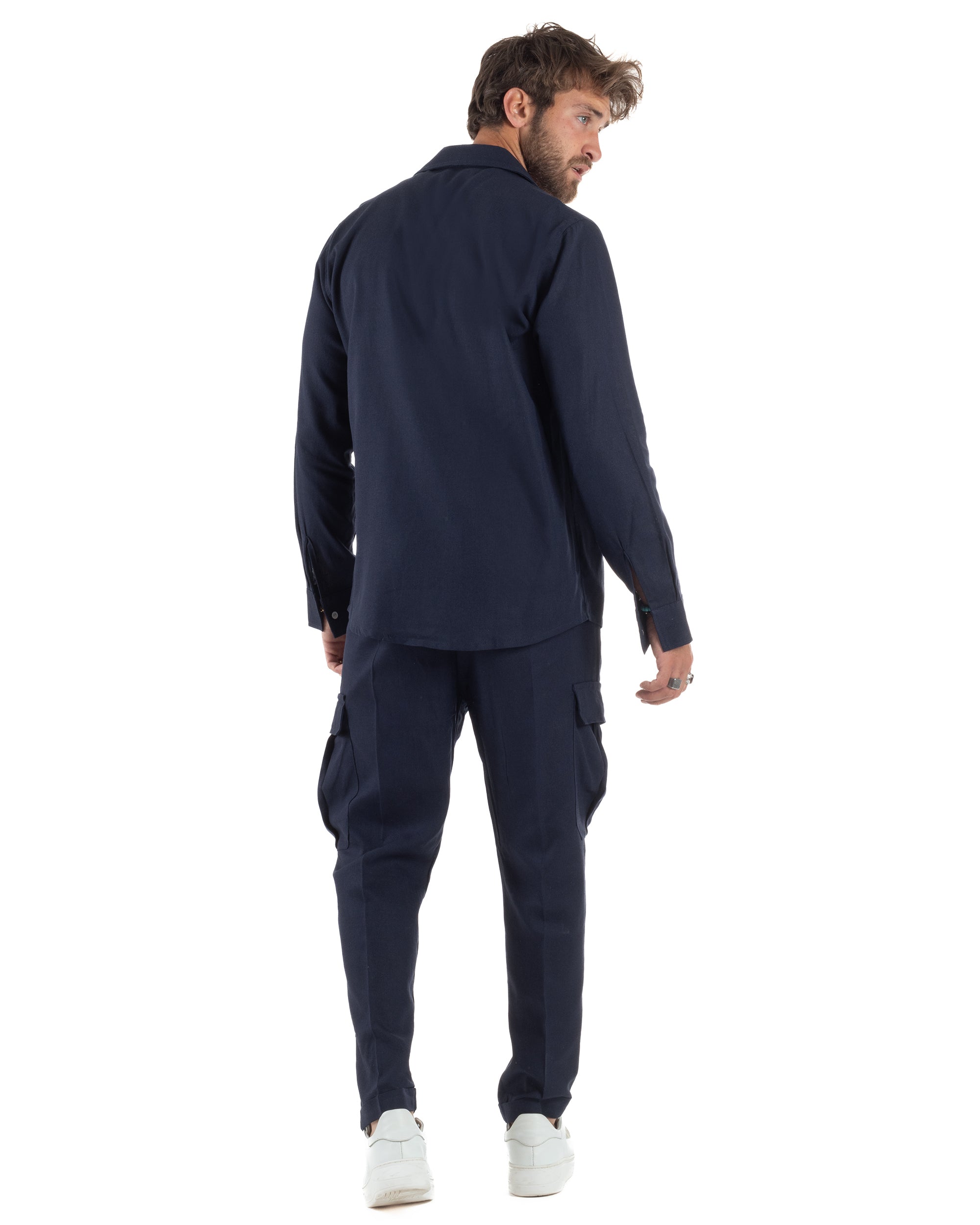 Outfit Camicia Pantaloni Cargo Lino OU2513A