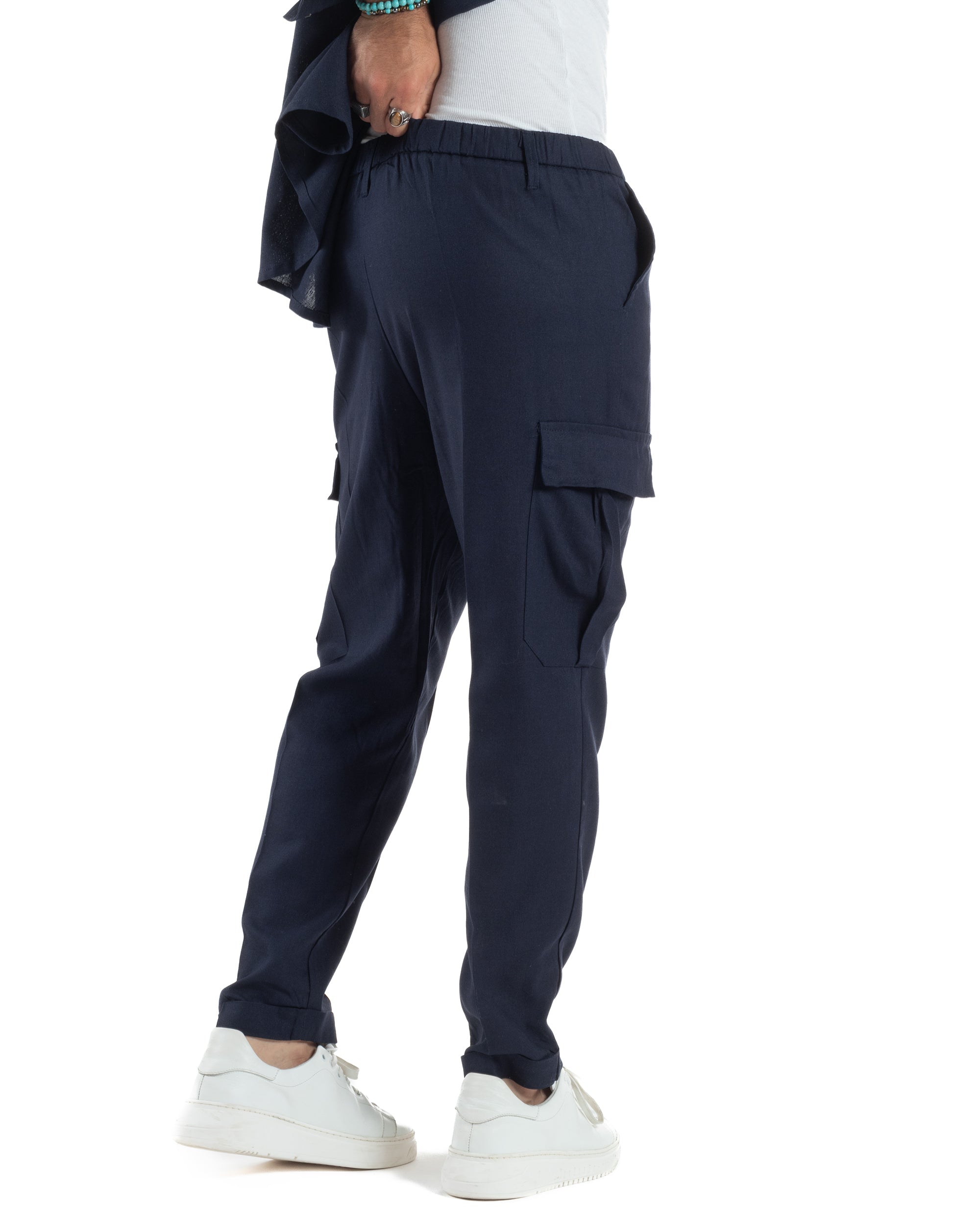 Outfit Camicia Pantaloni Cargo Lino OU2513A