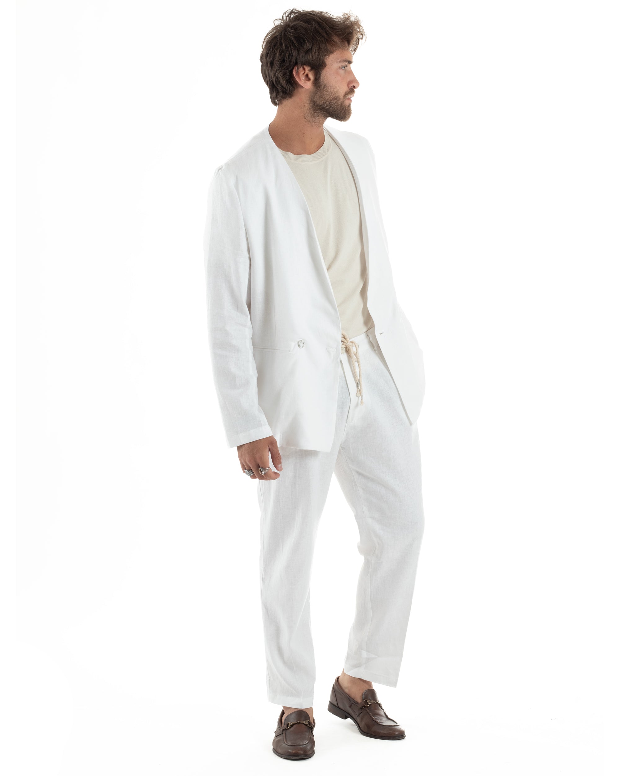 Completo Giacca Pantaloni Lino OU2519A