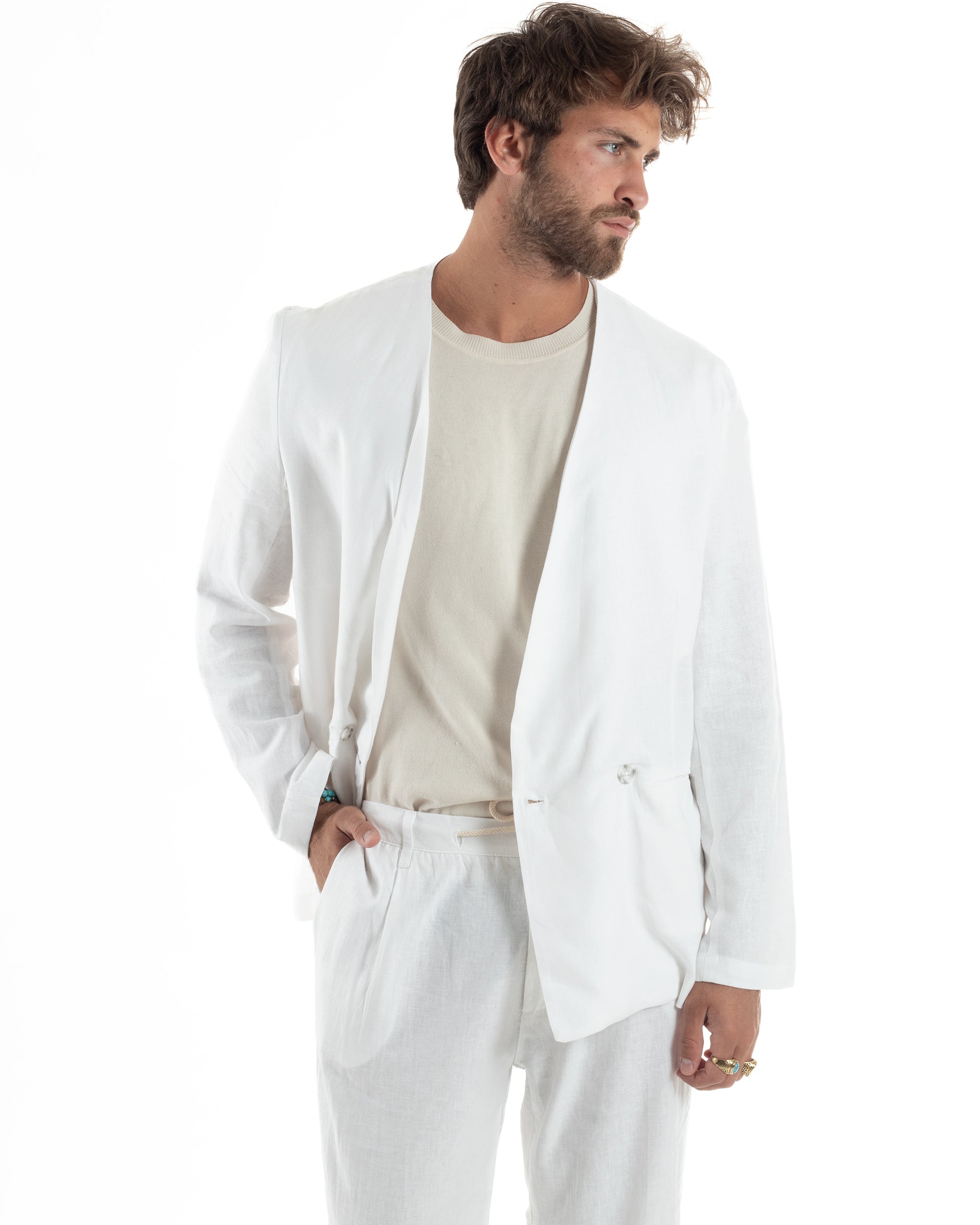 Completo Giacca Pantaloni Lino OU2519A