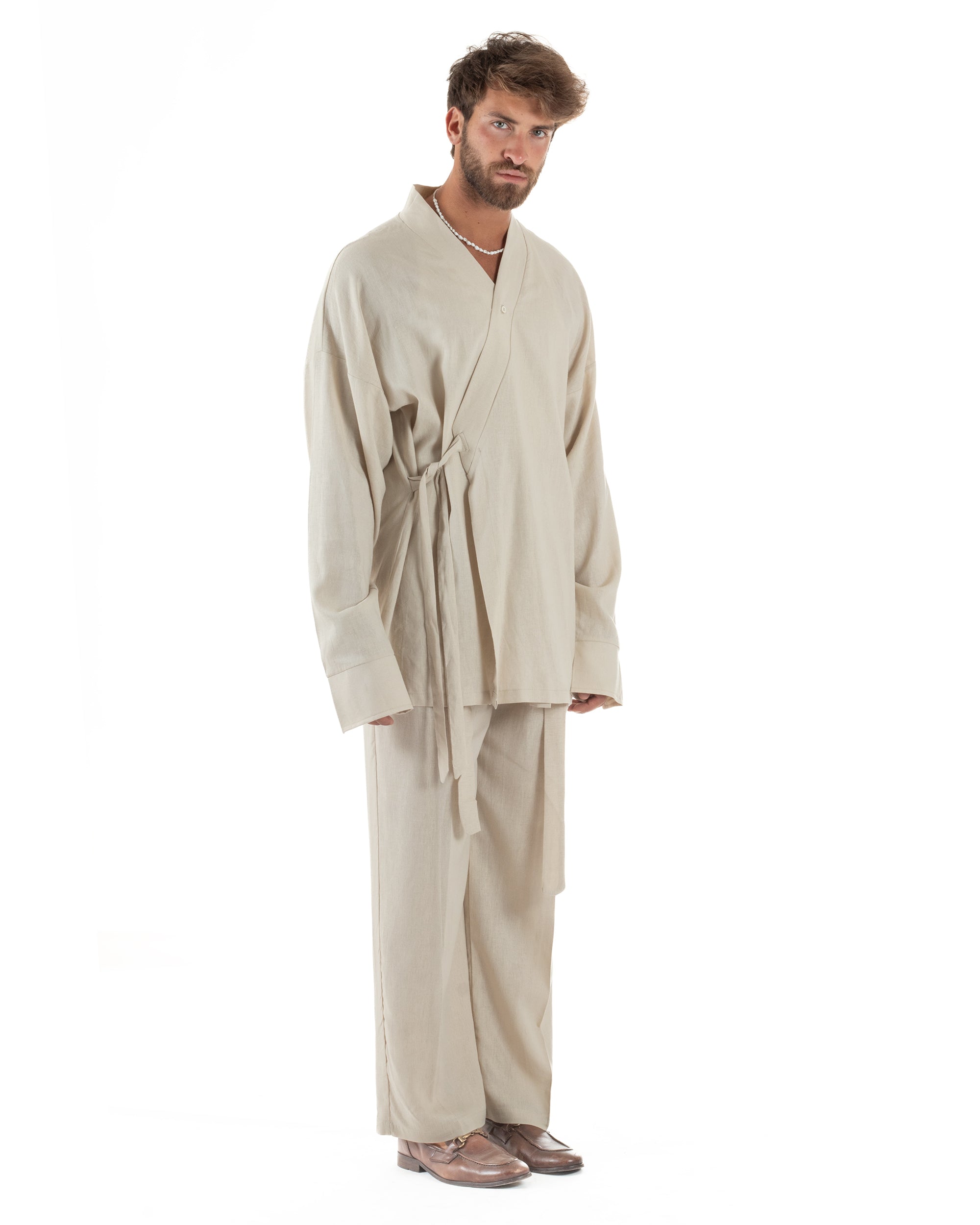 Men's Tracksuit Set PolyCotton Print Warm Tracksuit Hoodie Elastic Pants White GIOSAL-OU2482A