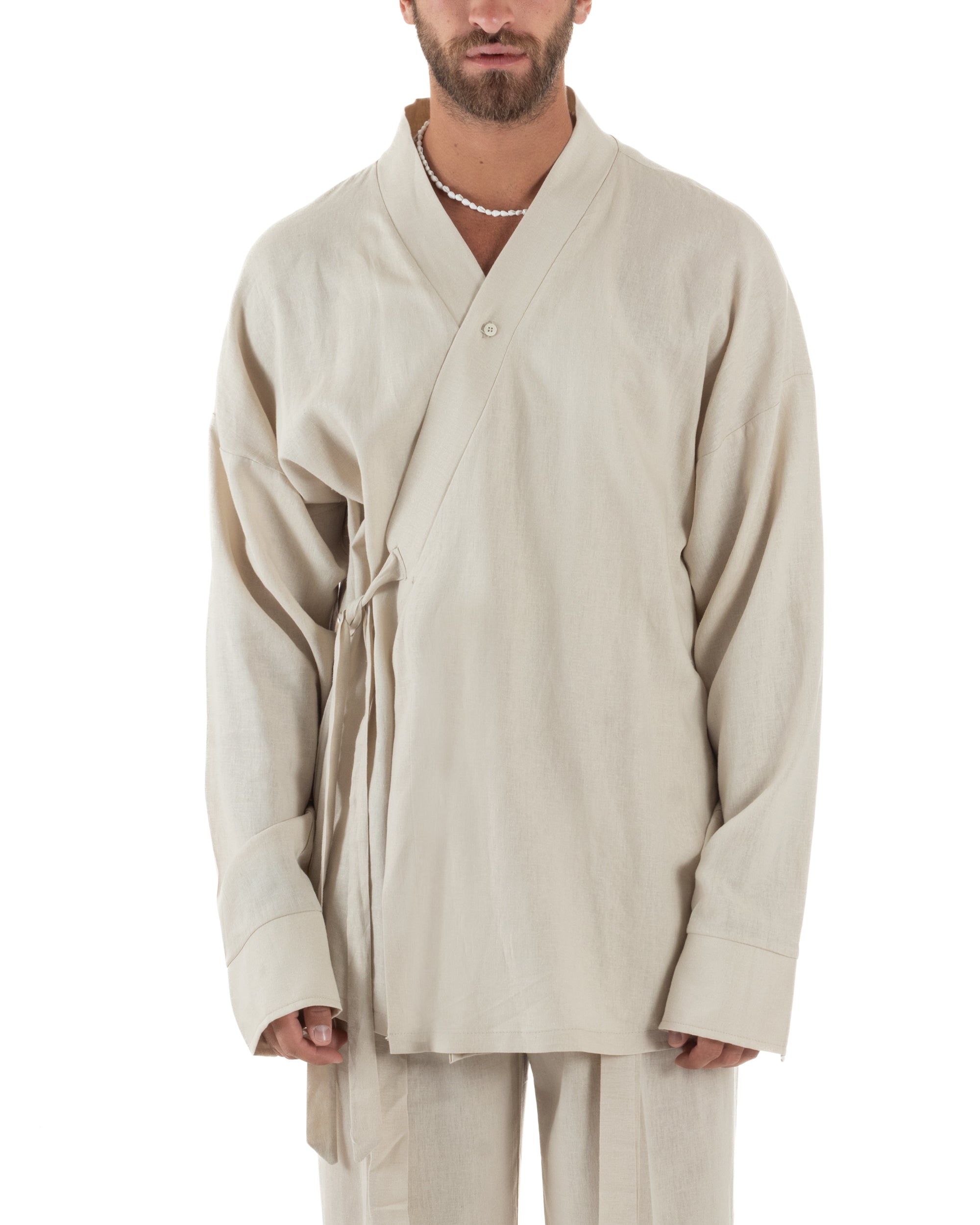 Men's Tracksuit Set PolyCotton Print Warm Tracksuit Hoodie Elastic Pants White GIOSAL-OU2482A