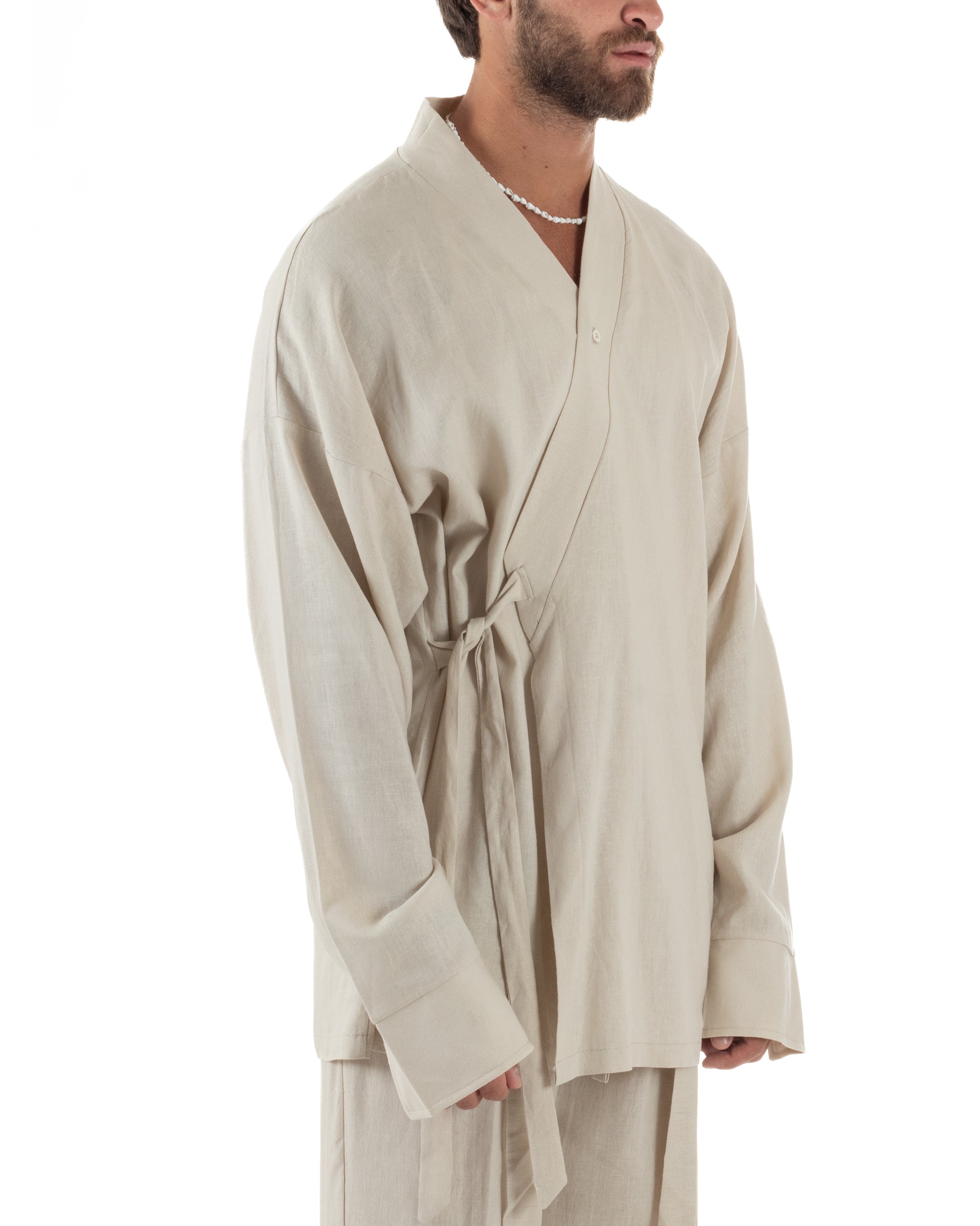 Men's Tracksuit Set PolyCotton Print Warm Tracksuit Hoodie Elastic Pants White GIOSAL-OU2482A