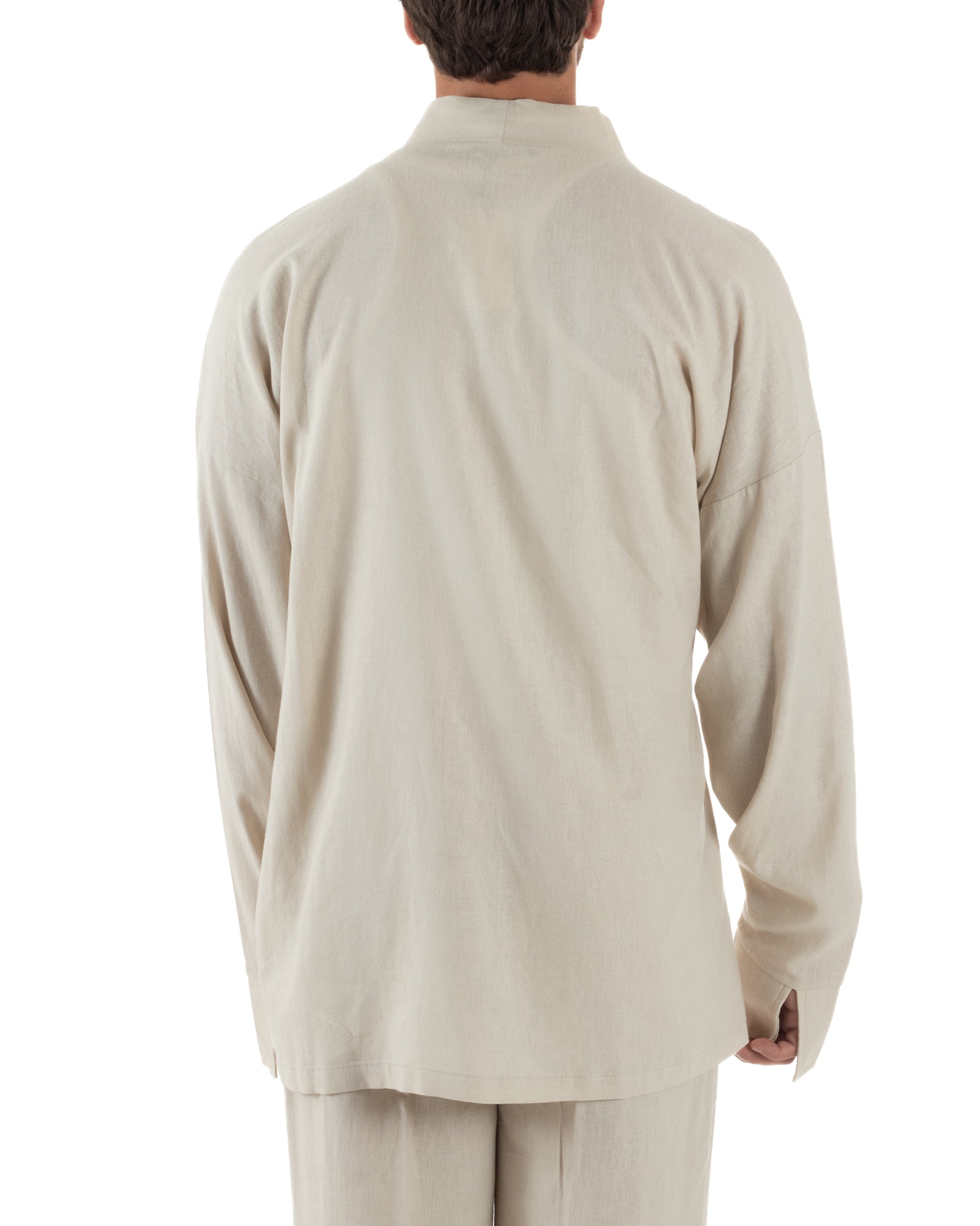 Men's Tracksuit Set PolyCotton Print Warm Tracksuit Hoodie Elastic Pants White GIOSAL-OU2482A