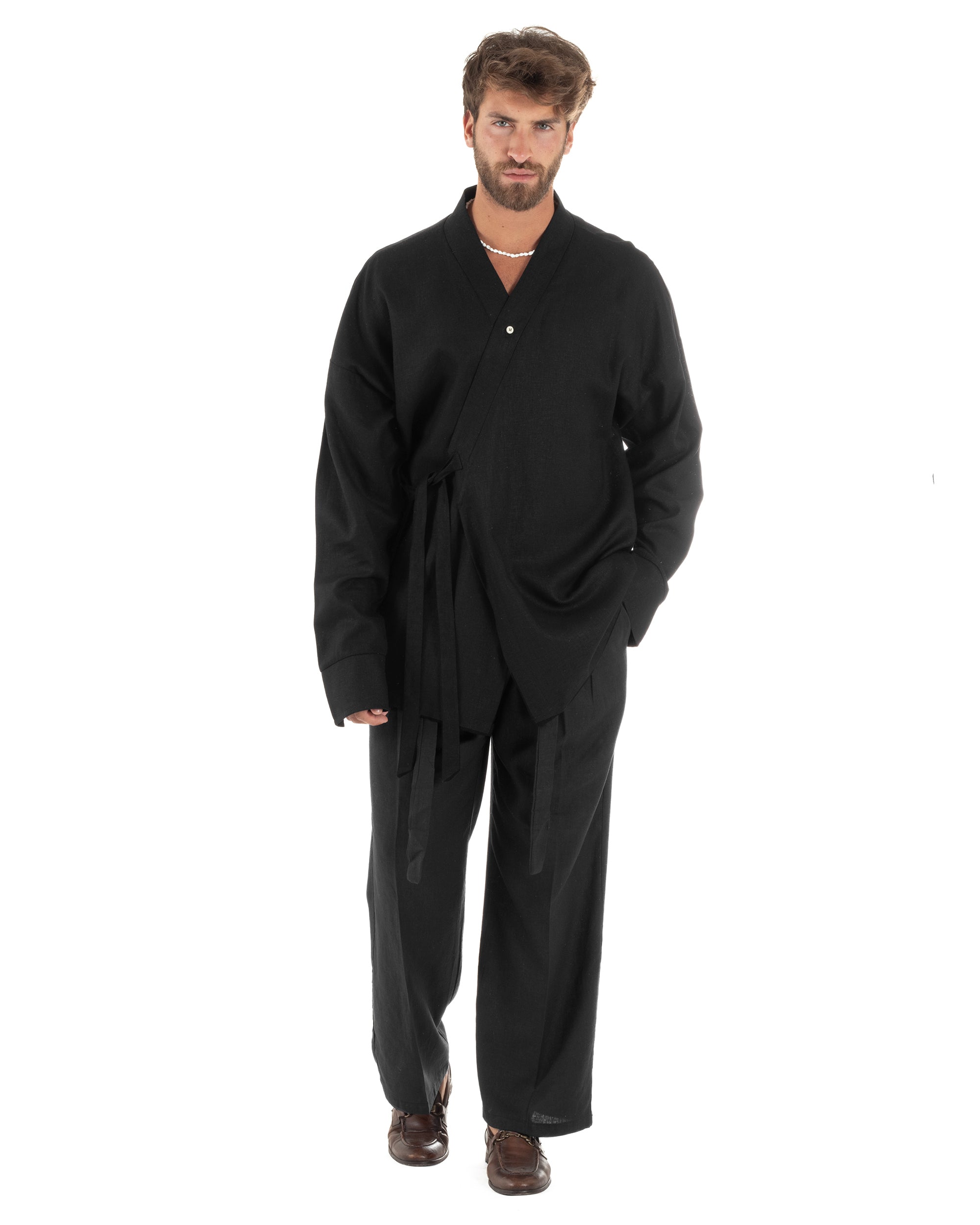 Men's Tracksuit Set PolyCotton Print Warm Tracksuit Hoodie Elastic Pants White GIOSAL-OU2482A