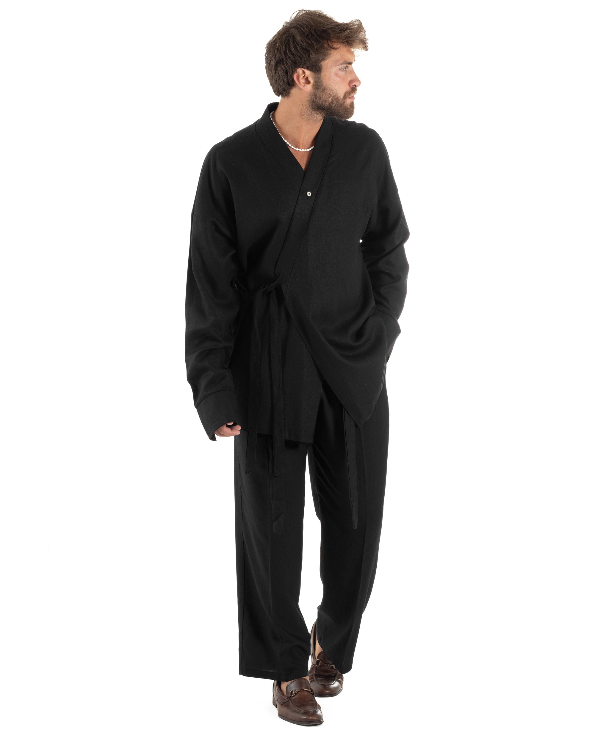 Men's Tracksuit Set PolyCotton Print Warm Tracksuit Hoodie Elastic Pants White GIOSAL-OU2482A