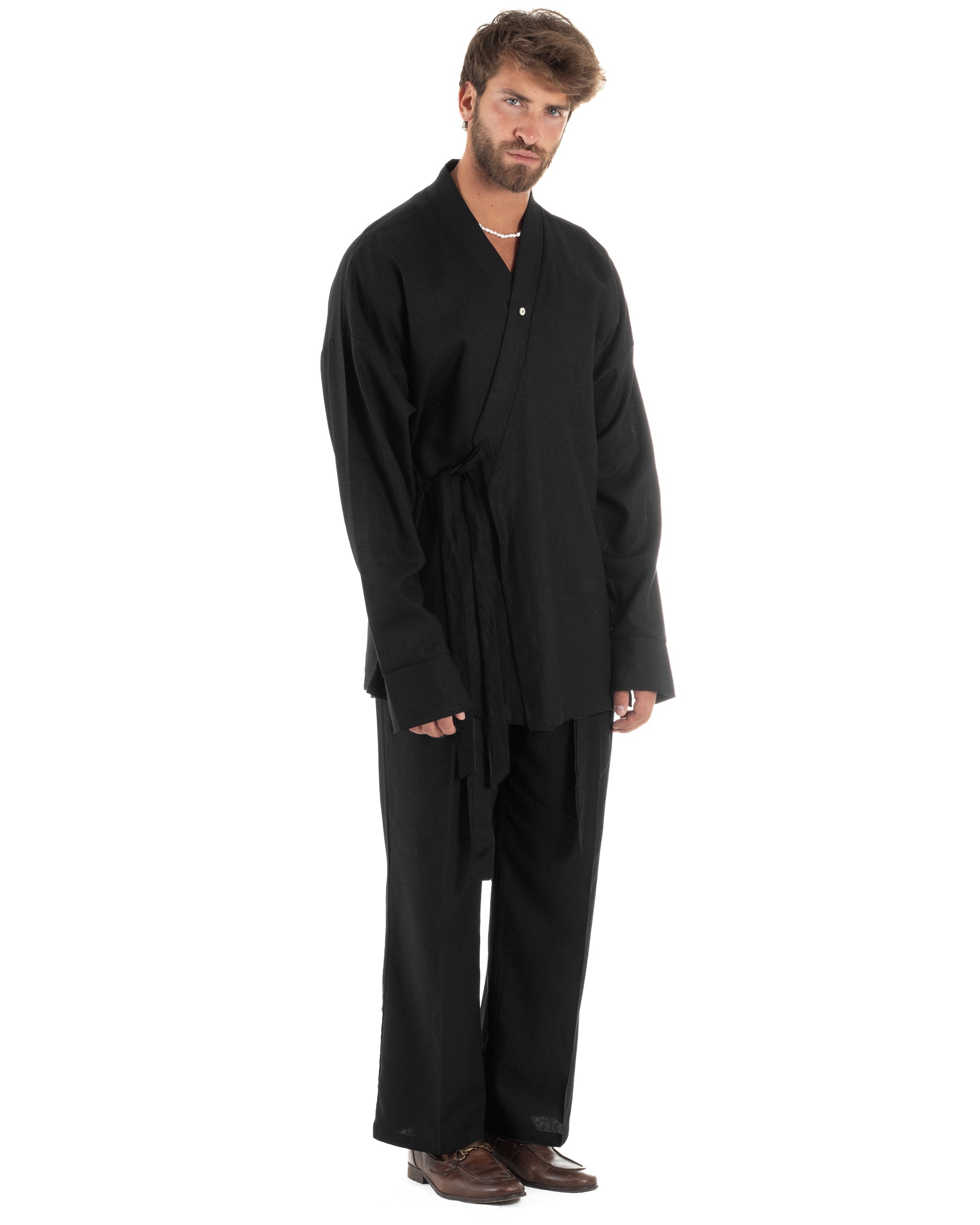 Men's Tracksuit Set PolyCotton Print Warm Tracksuit Hoodie Elastic Pants White GIOSAL-OU2482A
