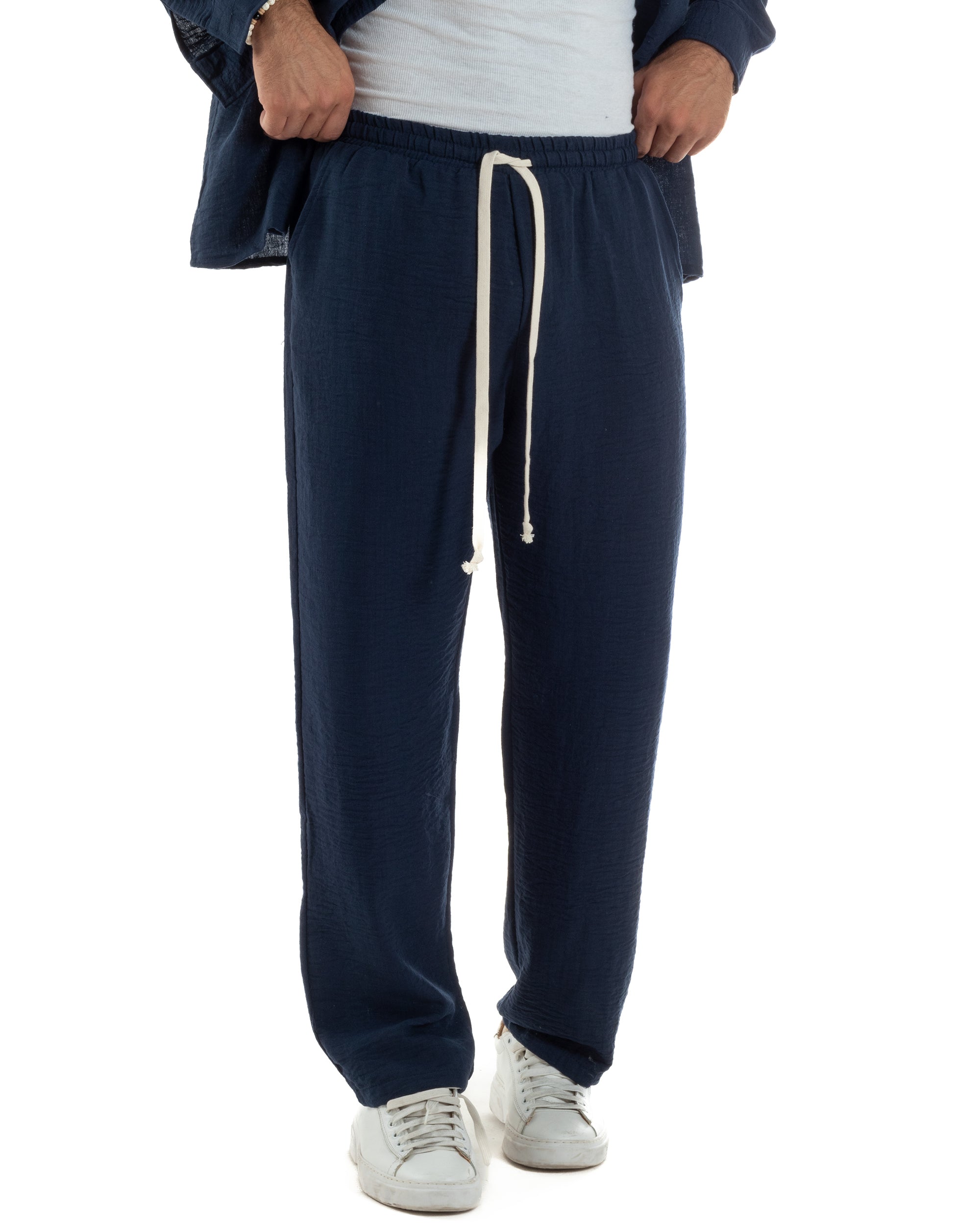 Coordinato Viscosa Fiammato Giacca Senza Rever Pantaloni Baggy OU2526A