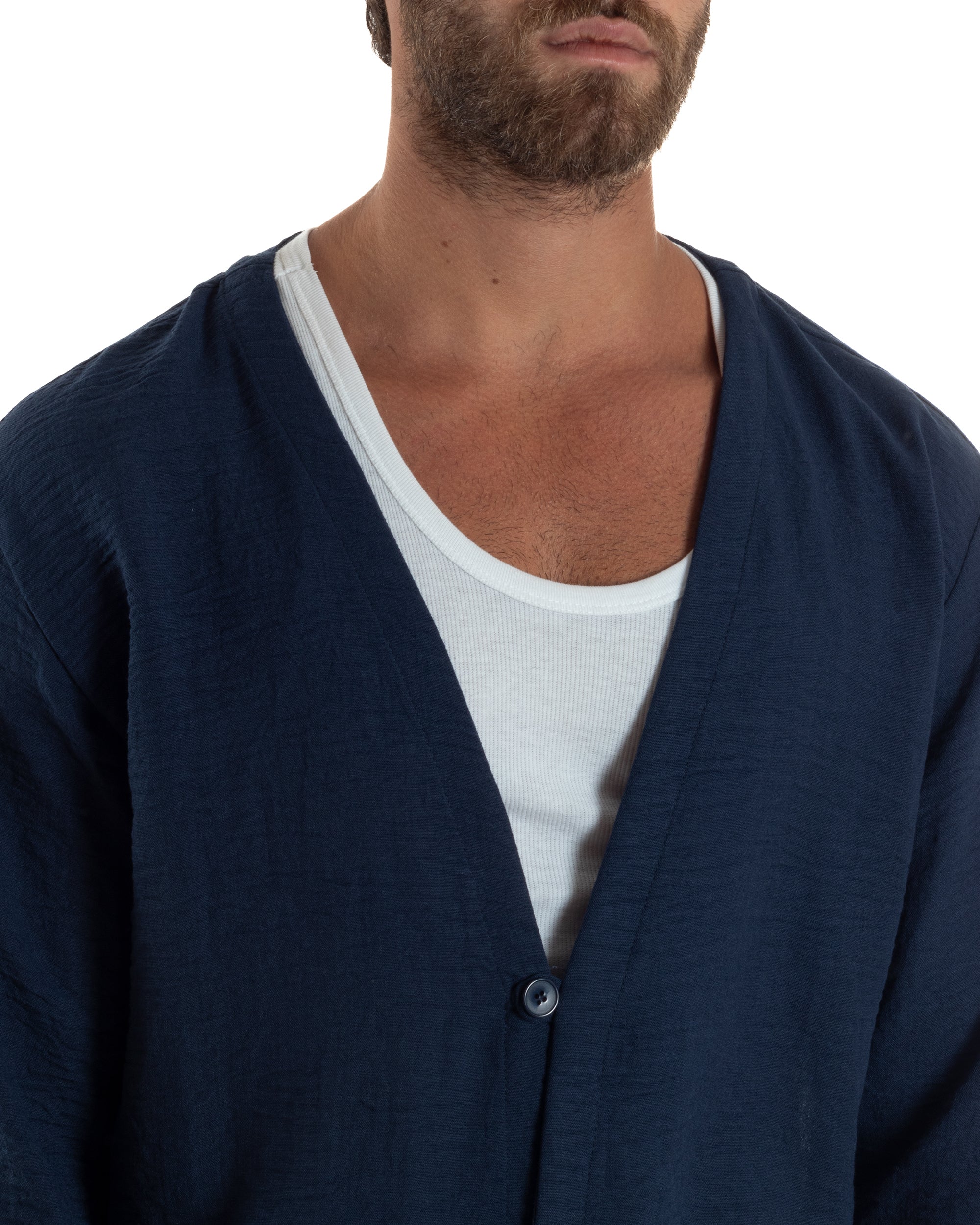 Coordinato Viscosa Fiammato Giacca Senza Rever Pantaloni Baggy OU2526A