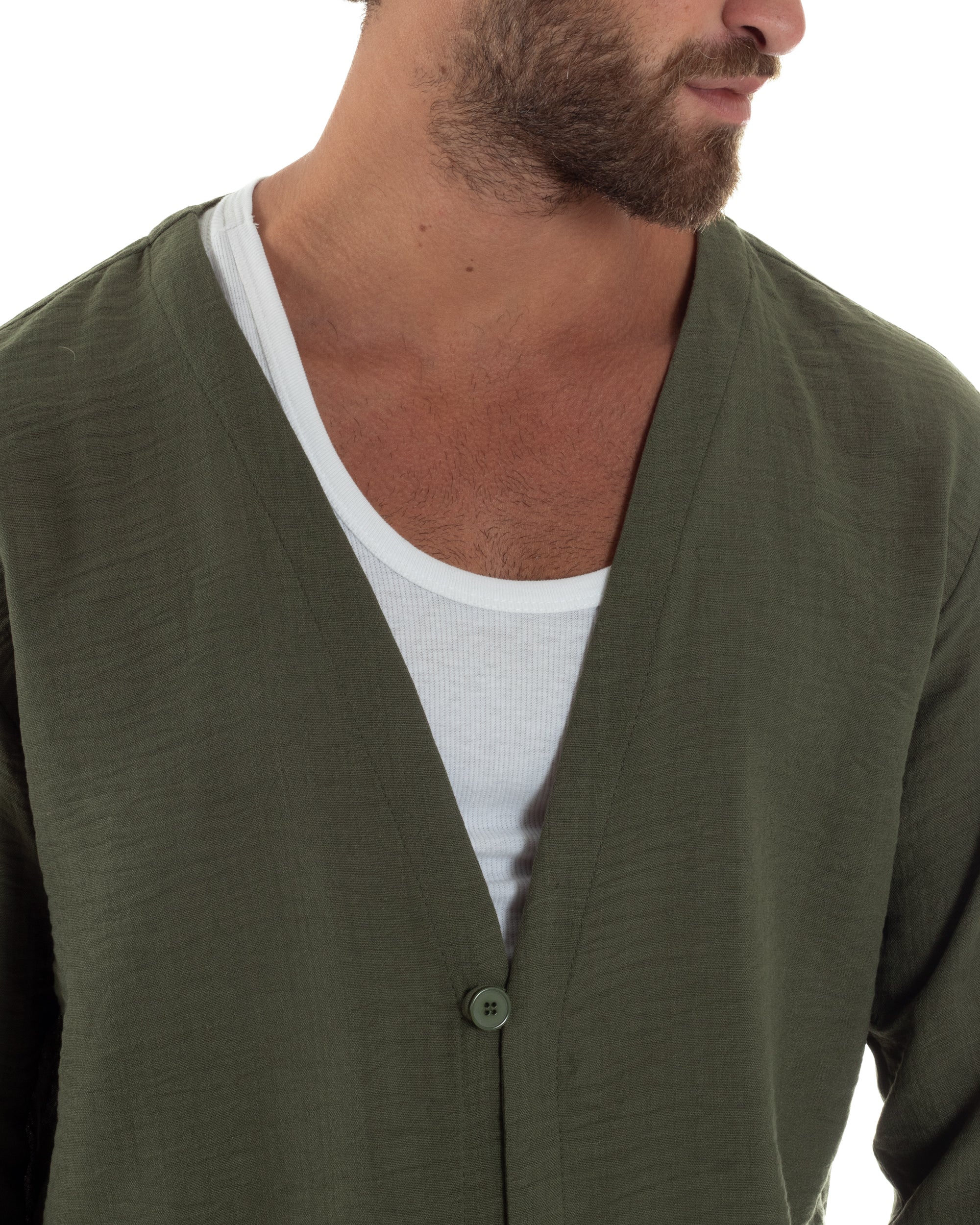 Coordinato Viscosa Fiammato Giacca Coreana Scollo V Pantaloni Baggy OU2527A