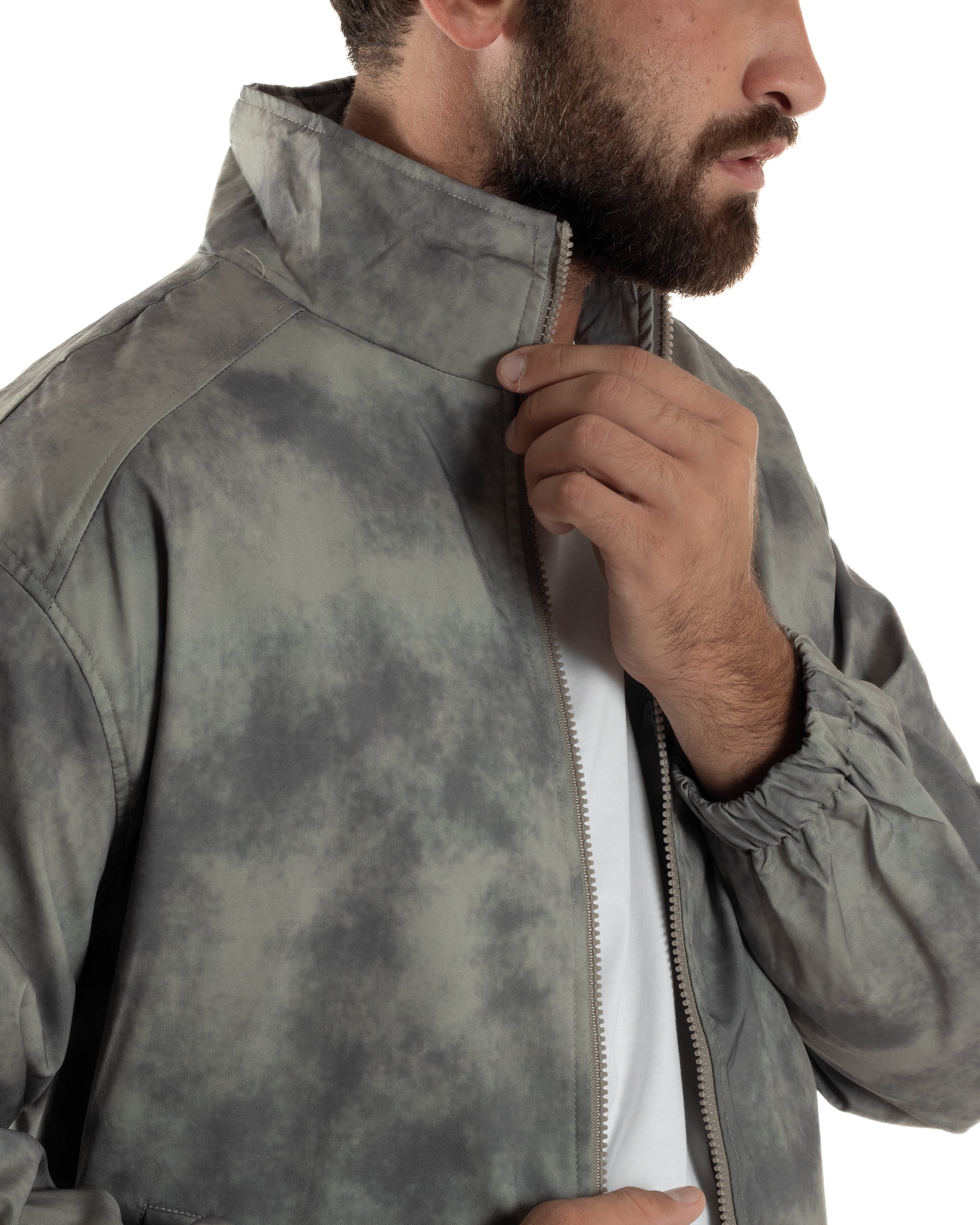 Coordinato Tuta Giacca Giubbotto Pantaloni Baggy Cargo Tie Dye Verde OU2530A