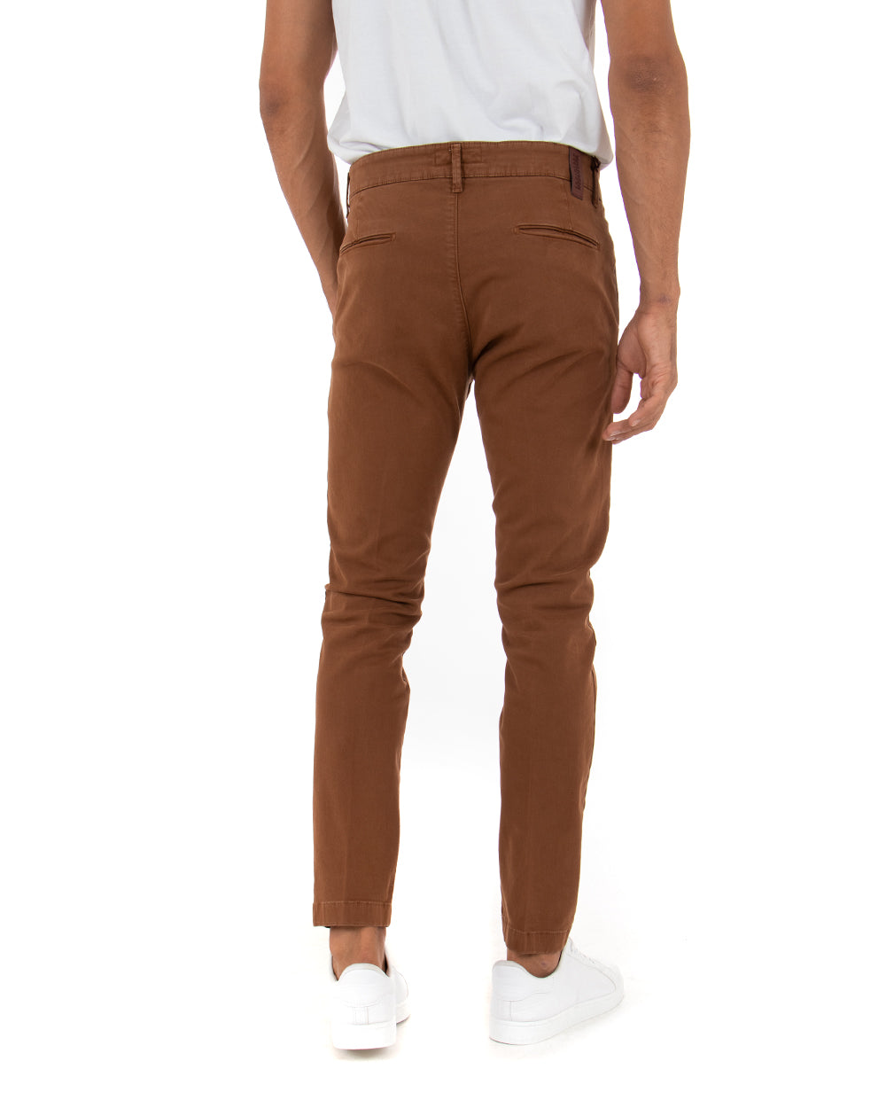 Pantaloni Uomo Tasca America Lungo Classico Slim Tabacco GIOSAL-P5402A