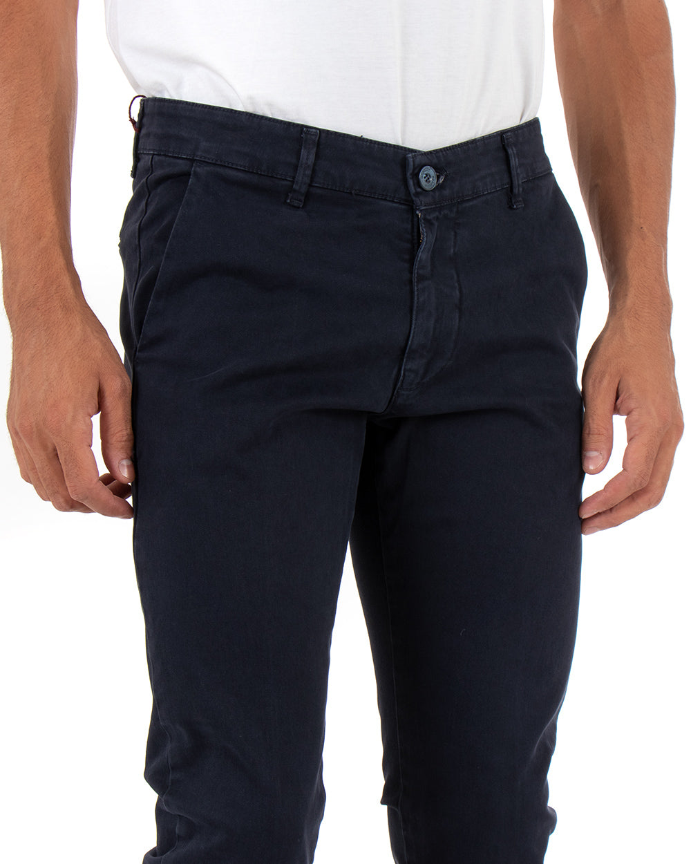 Pantaloni Uomo Tasca America Lungo Classico Slim Blu GIOSAL-P5409A