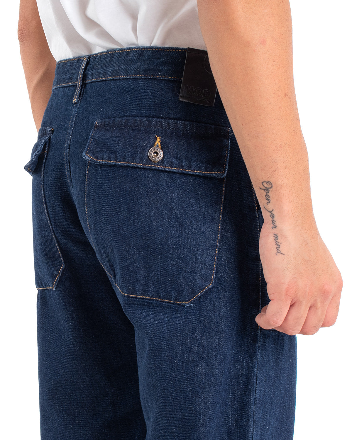 Pantaloni Jeans Uomo Carpenter Denim Scuro Tasca America GIOSAL-P5477A