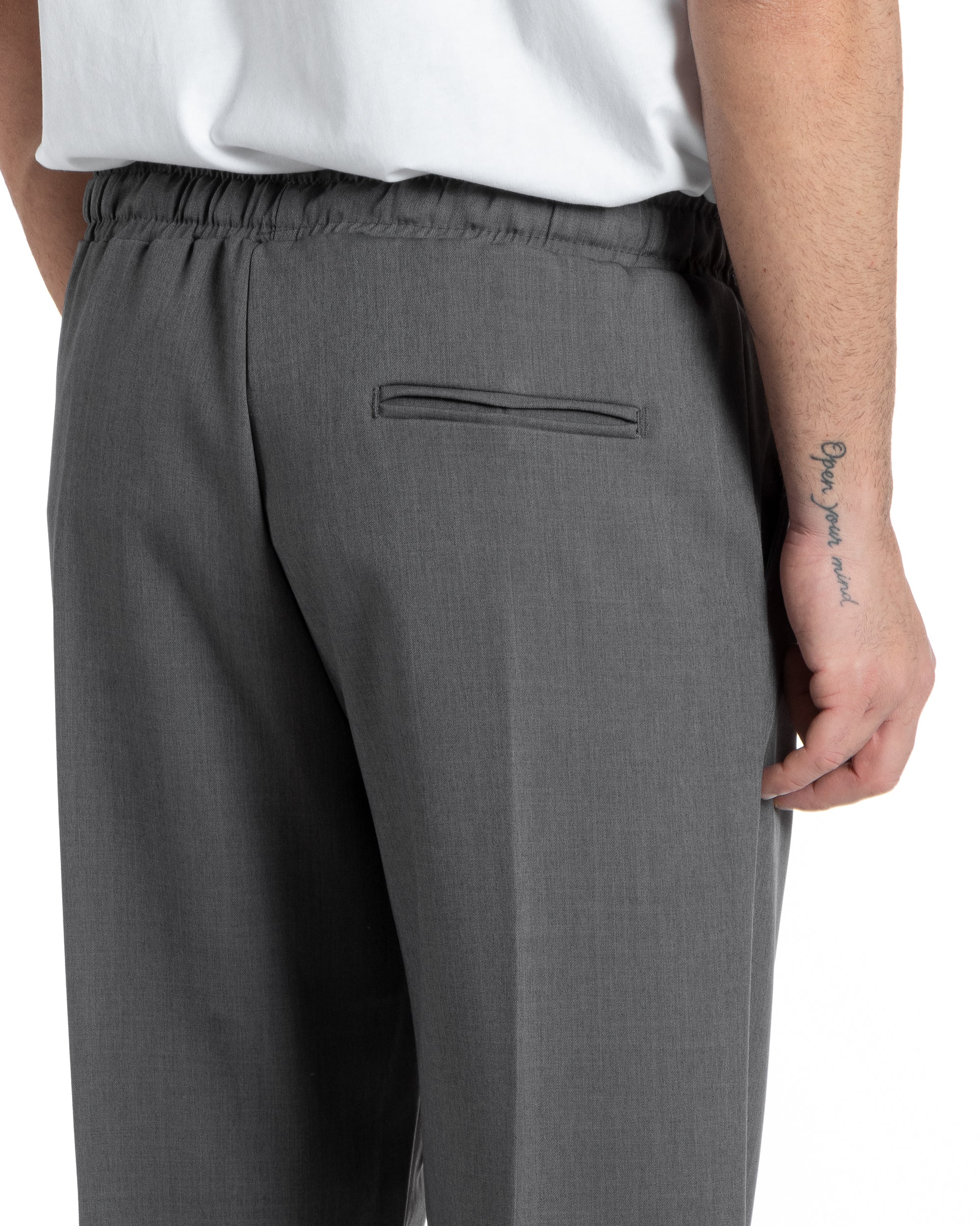 Pantaloni Uomo Pantalaccio Morbido Viscosa Baggy Grigio Coulisse Fondo Largo GIOSAL-P5993A