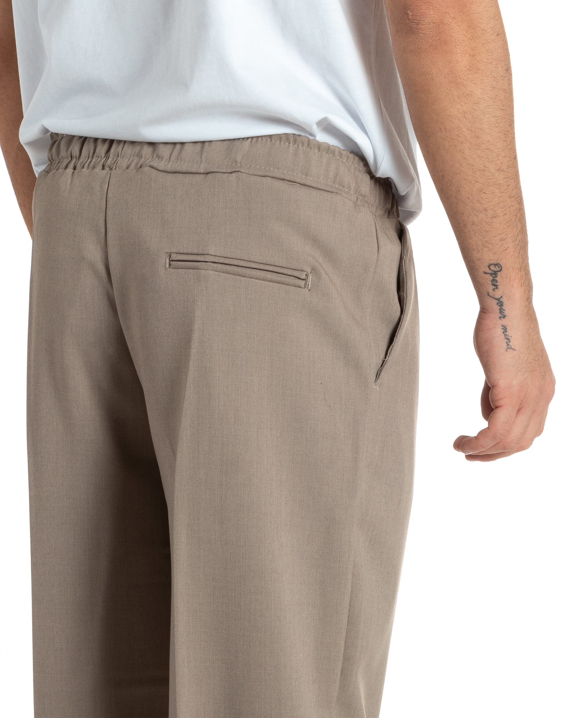Pantaloni Uomo Pantalaccio Morbido Viscosa Baggy Beige Coulisse Fondo Largo GIOSAL-P5995A