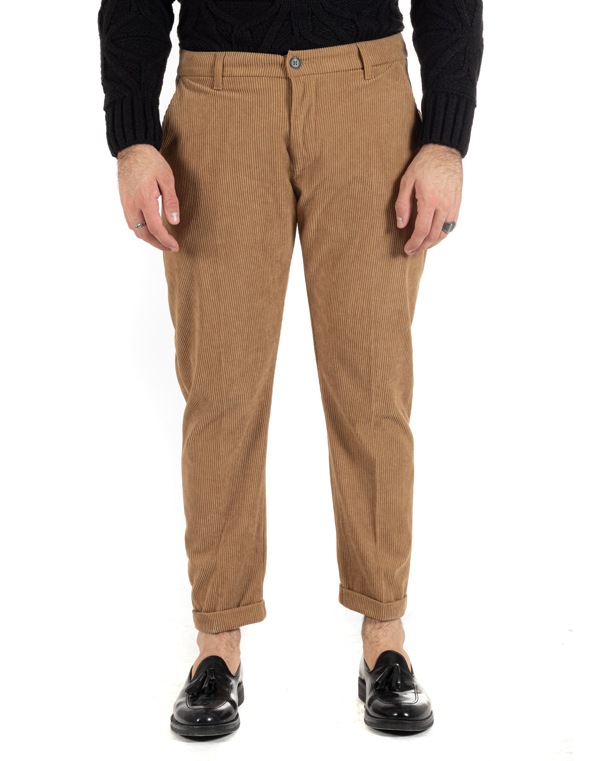 Pantaloni Uomo In Velluto Casuale - Sartoriali Invernali, Eleganti E Morbidi