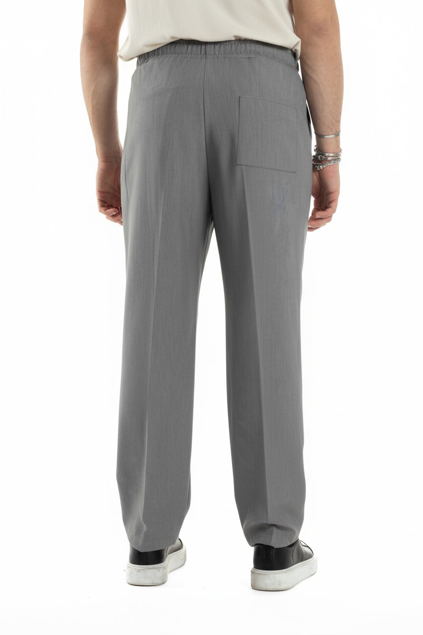 Men's Soft Viscose Baggy Wide Leg Trousers Grey P6092A