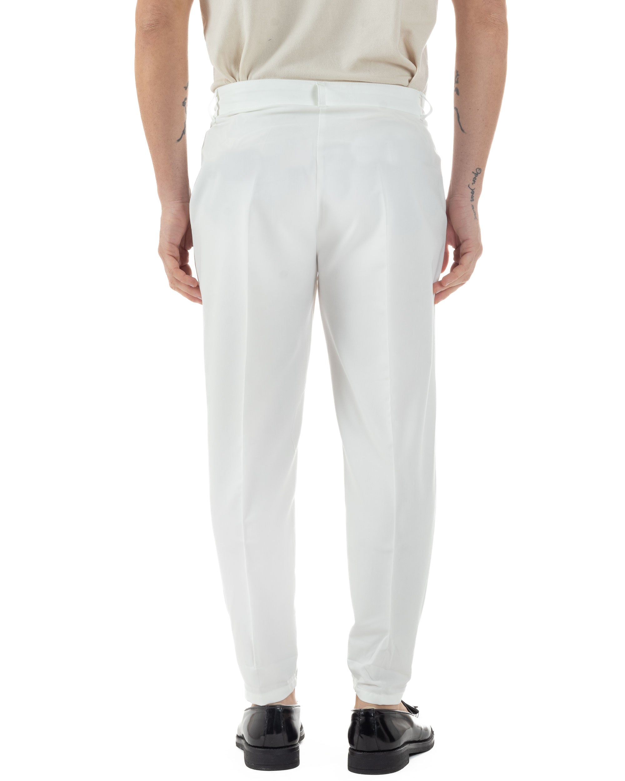 Men's Viscose Capri Pants Casual Classic With America Pocket With Pleats Regular Fit Solid Color Green GIOSAL-P5949A