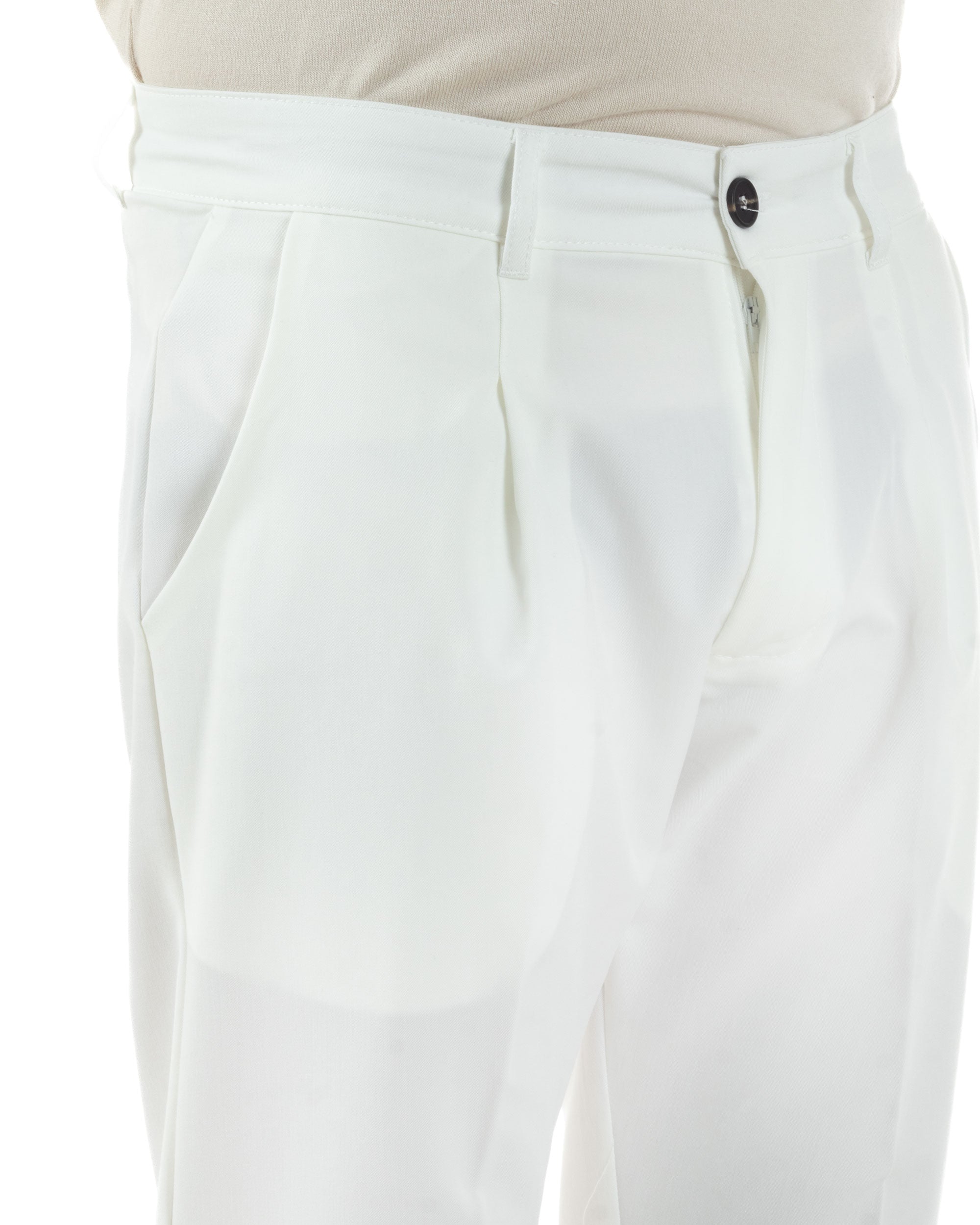 Men's Viscose Capri Pants Casual Classic With America Pocket With Pleats Regular Fit Solid Color Green GIOSAL-P5949A