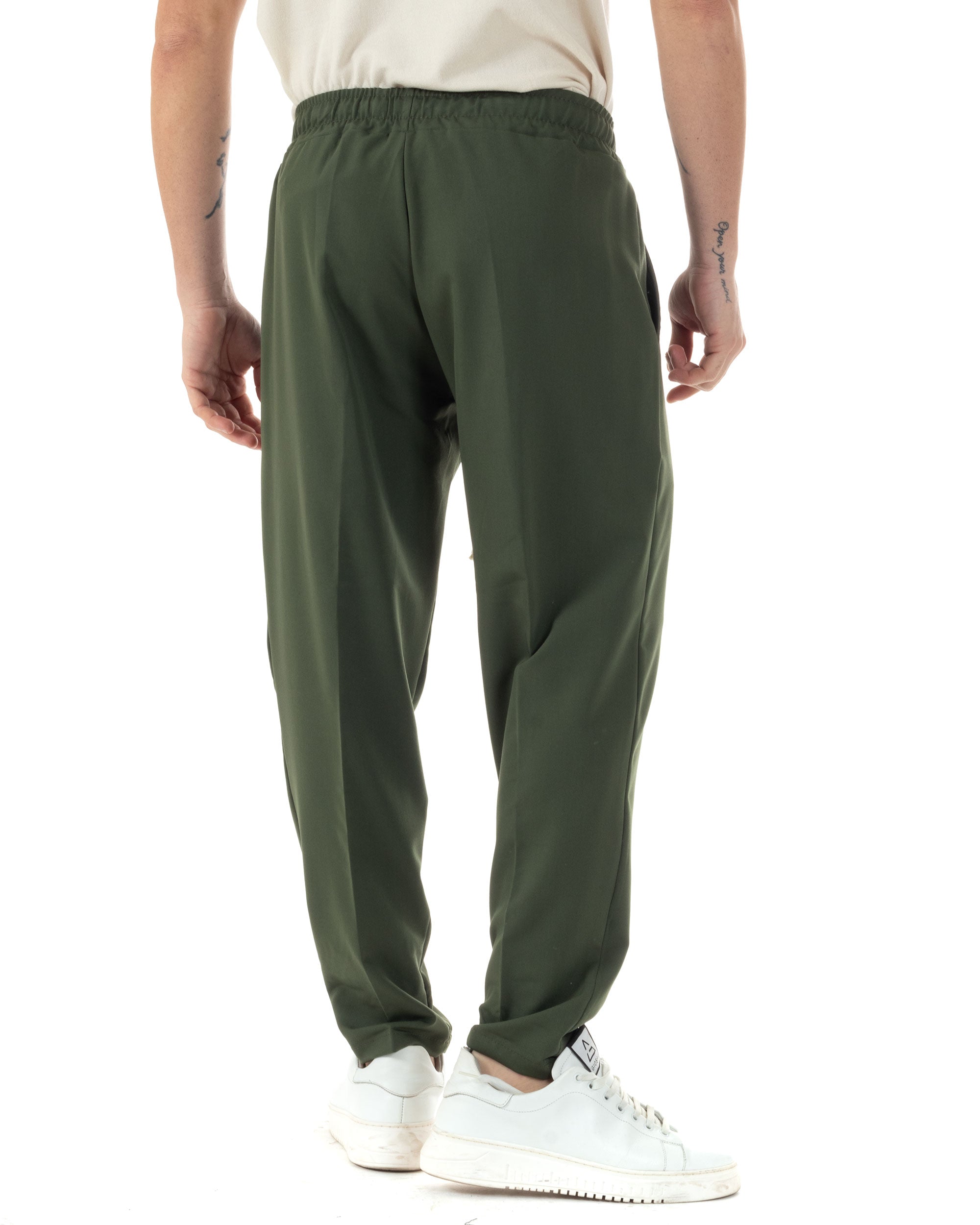 Men's Pants Viscose Trousers Soft Regular Fit Elastic Drawstring Casual Solid Color Blue GIOSAL-P6157A