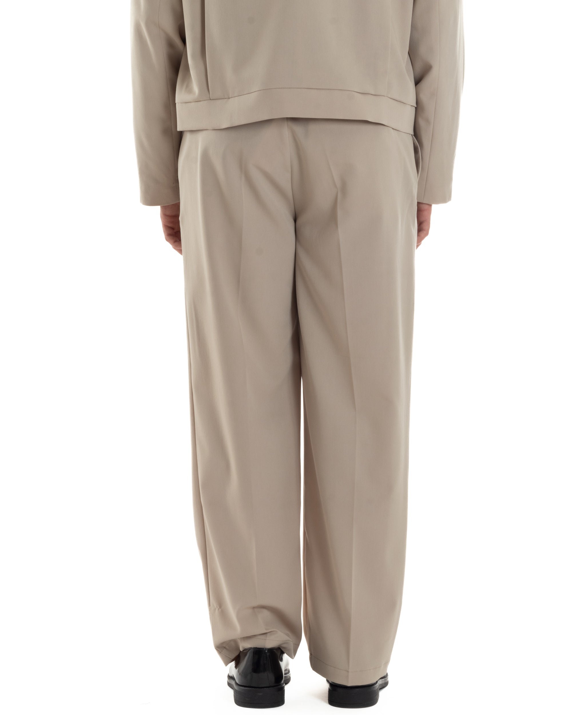 Pantaloni Uomo Viscosa Baggy Fondo Ampio Fusciacca Beige GIOSAL-P6287A