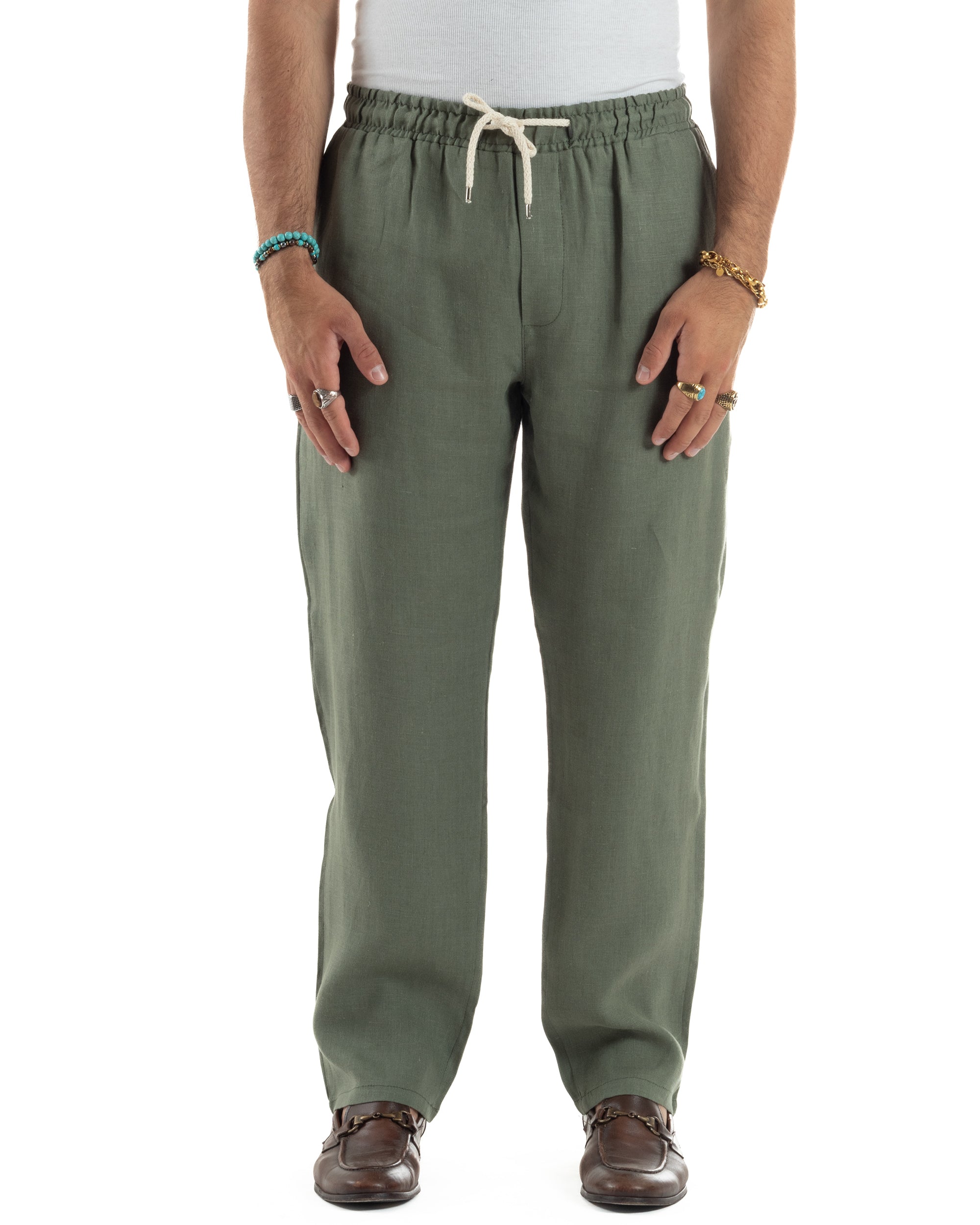 Men's Viscose Palazzo Pants Wide Bottom Jogger With Pleats And Sash Comfortable Casual Solid Color Black GIOSAL-P6189A