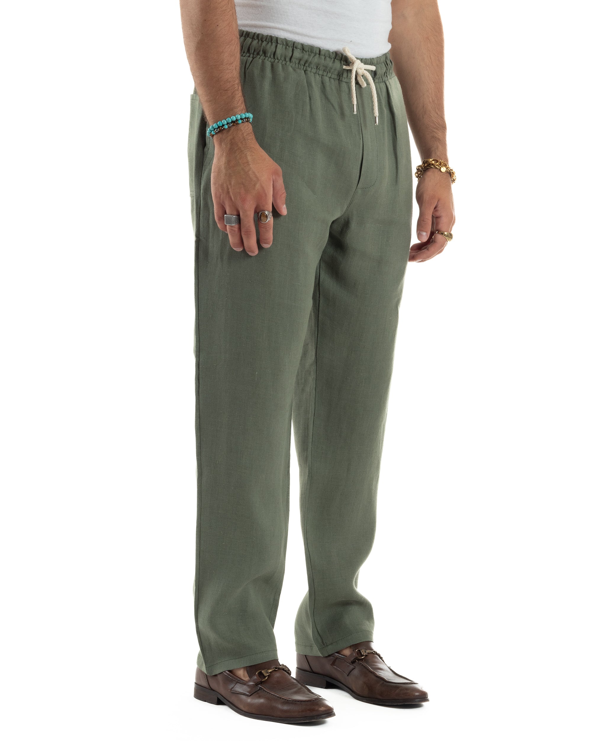 Men's Viscose Palazzo Pants Wide Bottom Jogger With Pleats And Sash Comfortable Casual Solid Color Black GIOSAL-P6189A