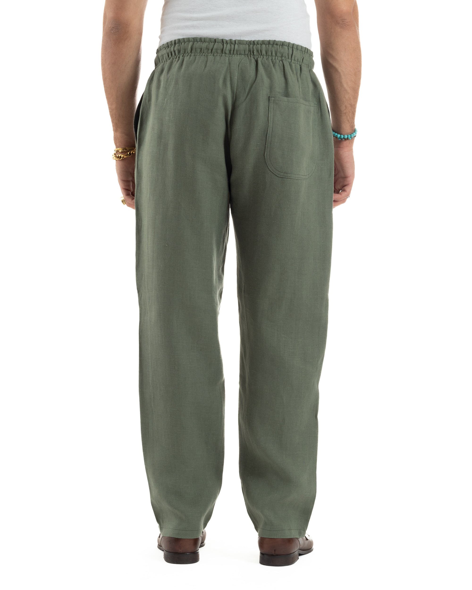 Men's Viscose Palazzo Pants Wide Bottom Jogger With Pleats And Sash Comfortable Casual Solid Color Black GIOSAL-P6189A
