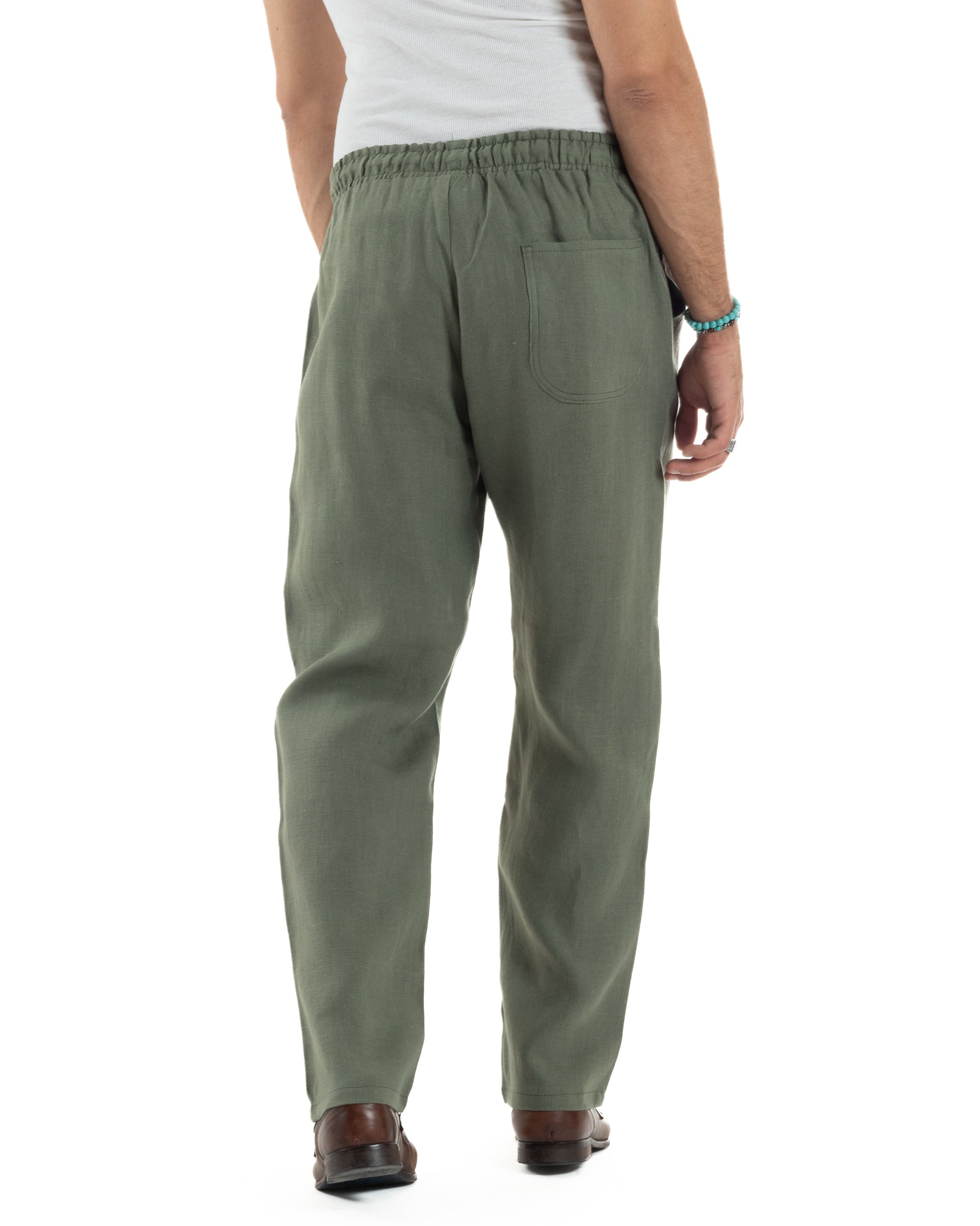 Men's Viscose Palazzo Pants Wide Bottom Jogger With Pleats And Sash Comfortable Casual Solid Color Black GIOSAL-P6189A