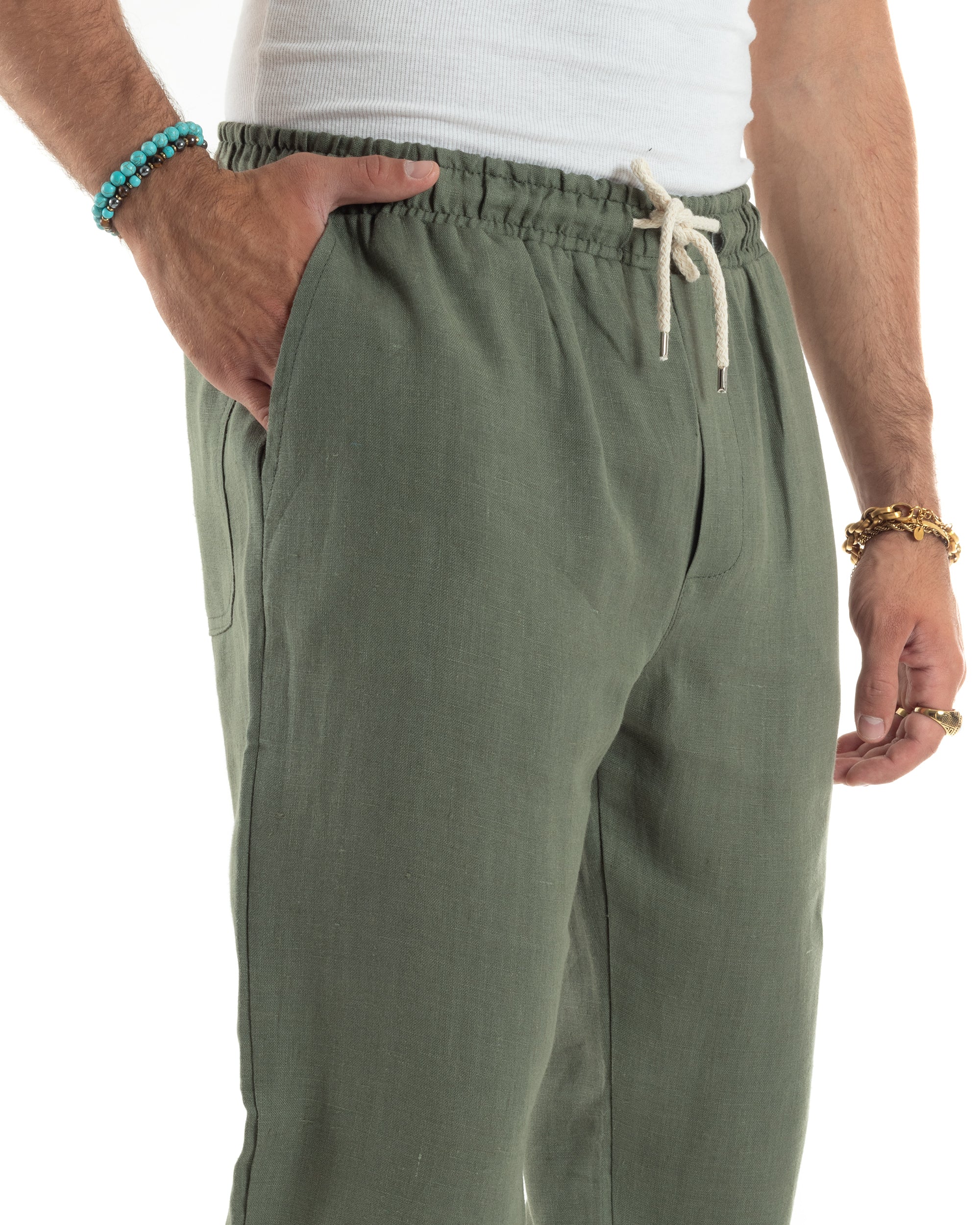 Men's Viscose Palazzo Pants Wide Bottom Jogger With Pleats And Sash Comfortable Casual Solid Color Black GIOSAL-P6189A