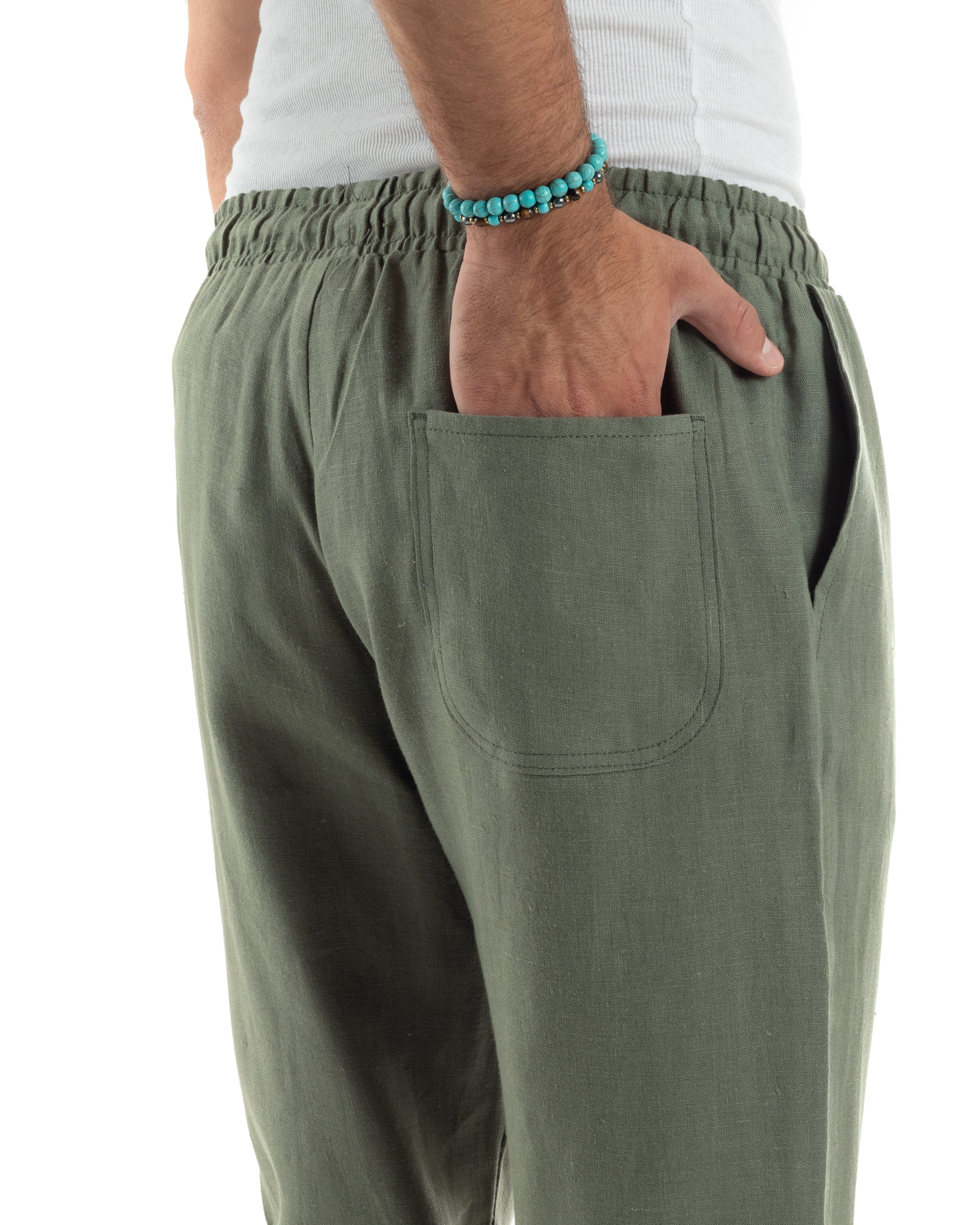 Men's Viscose Palazzo Pants Wide Bottom Jogger With Pleats And Sash Comfortable Casual Solid Color Black GIOSAL-P6189A